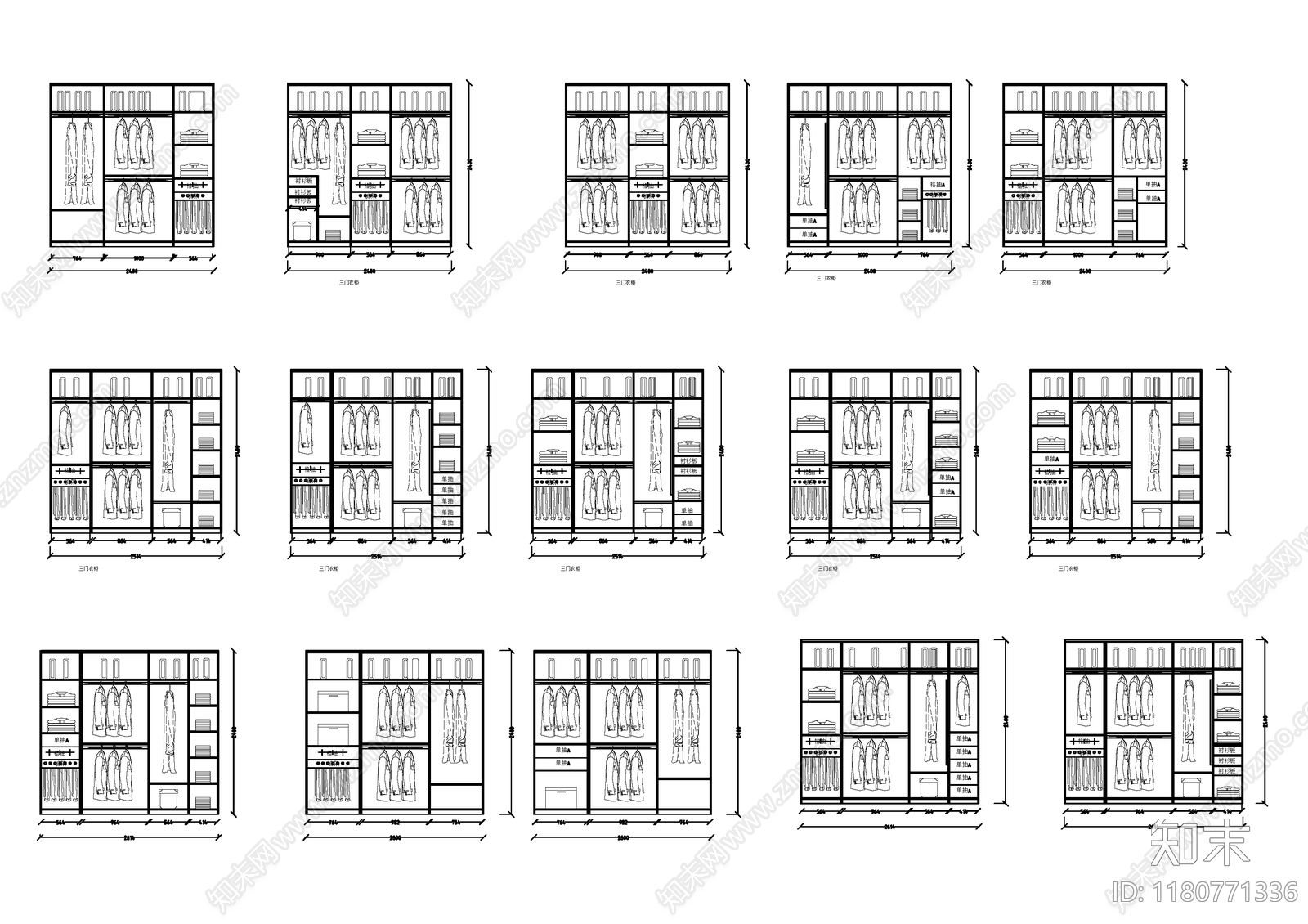 现代柜子施工图下载【ID:1180771336】