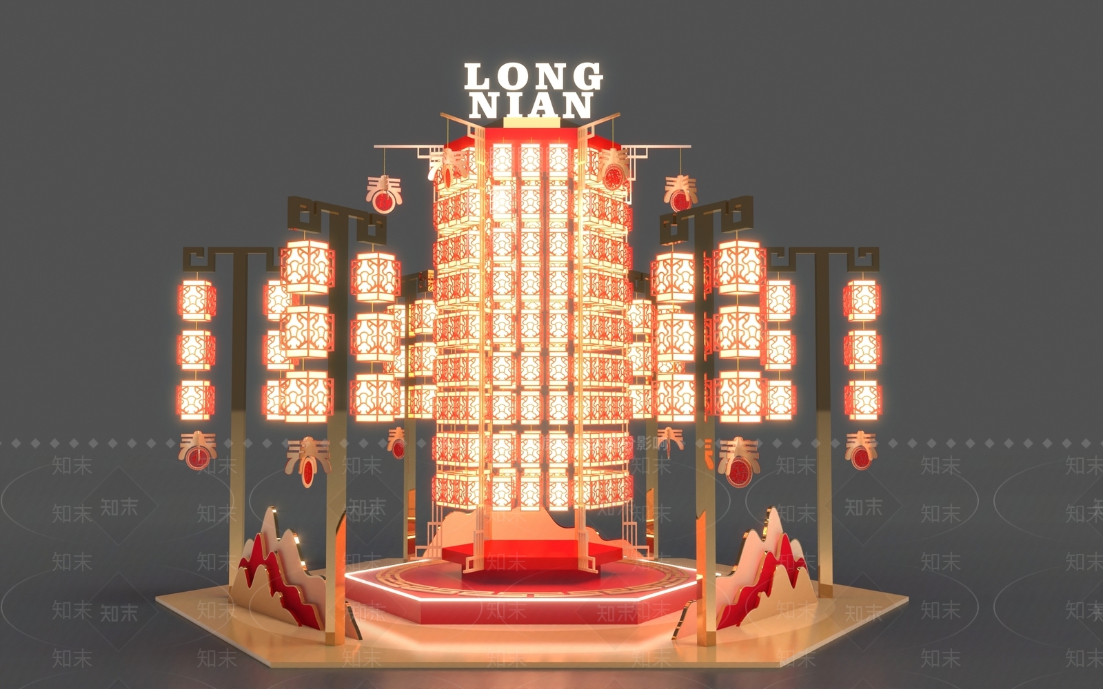 新中式美陈3D模型下载【ID:1180776018】
