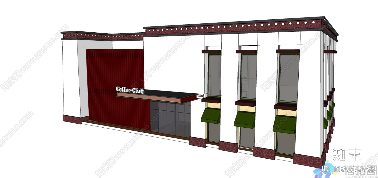 现代咖啡厅SU模型下载【ID:1180773085】