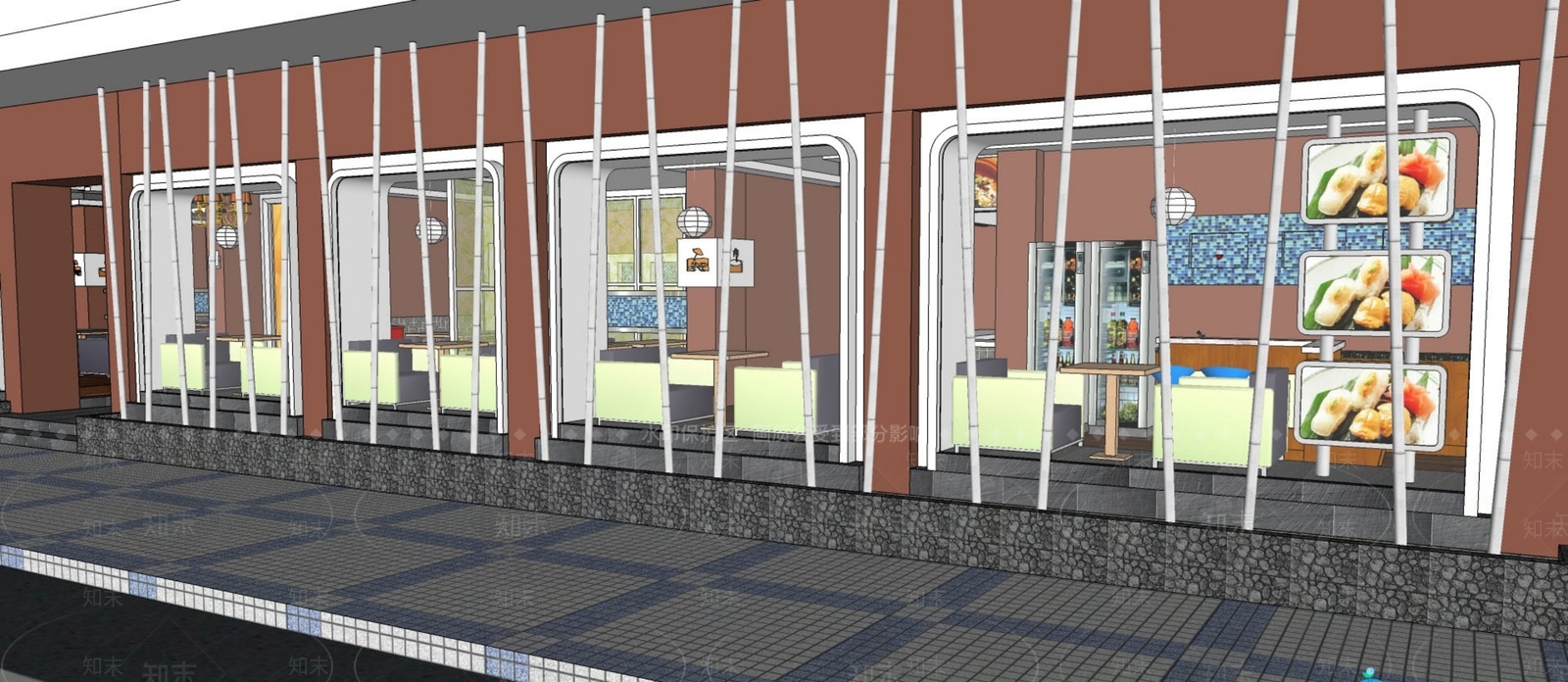 欧式咖啡厅SU模型下载【ID:1180774953】