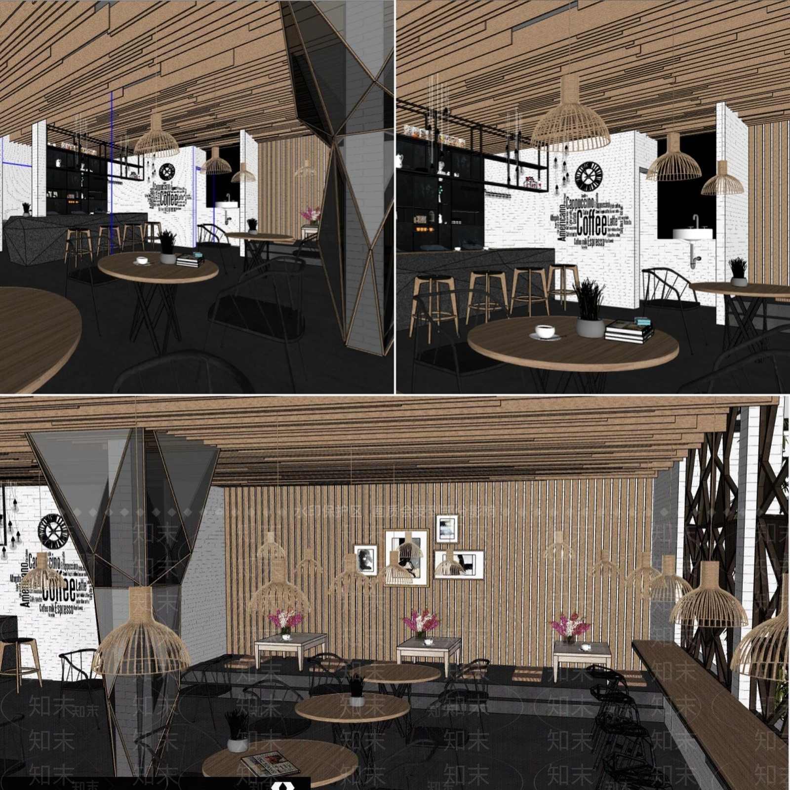 工业咖啡厅SU模型下载【ID:1180775120】