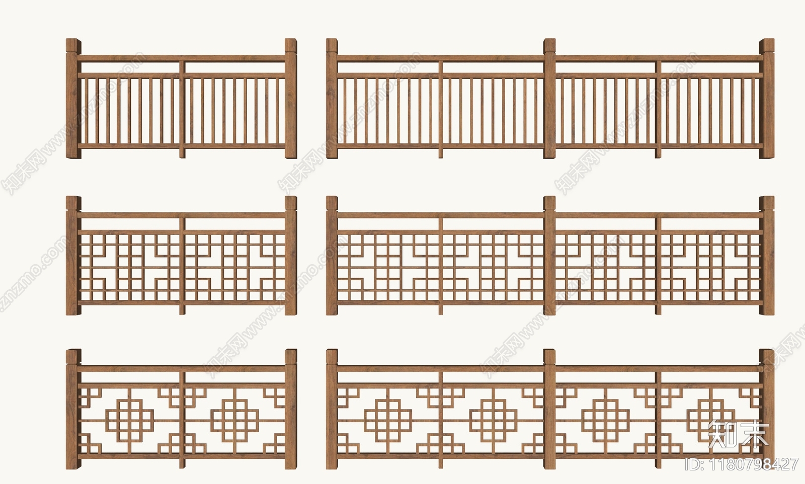 新中式围栏护栏SU模型下载【ID:1180798427】