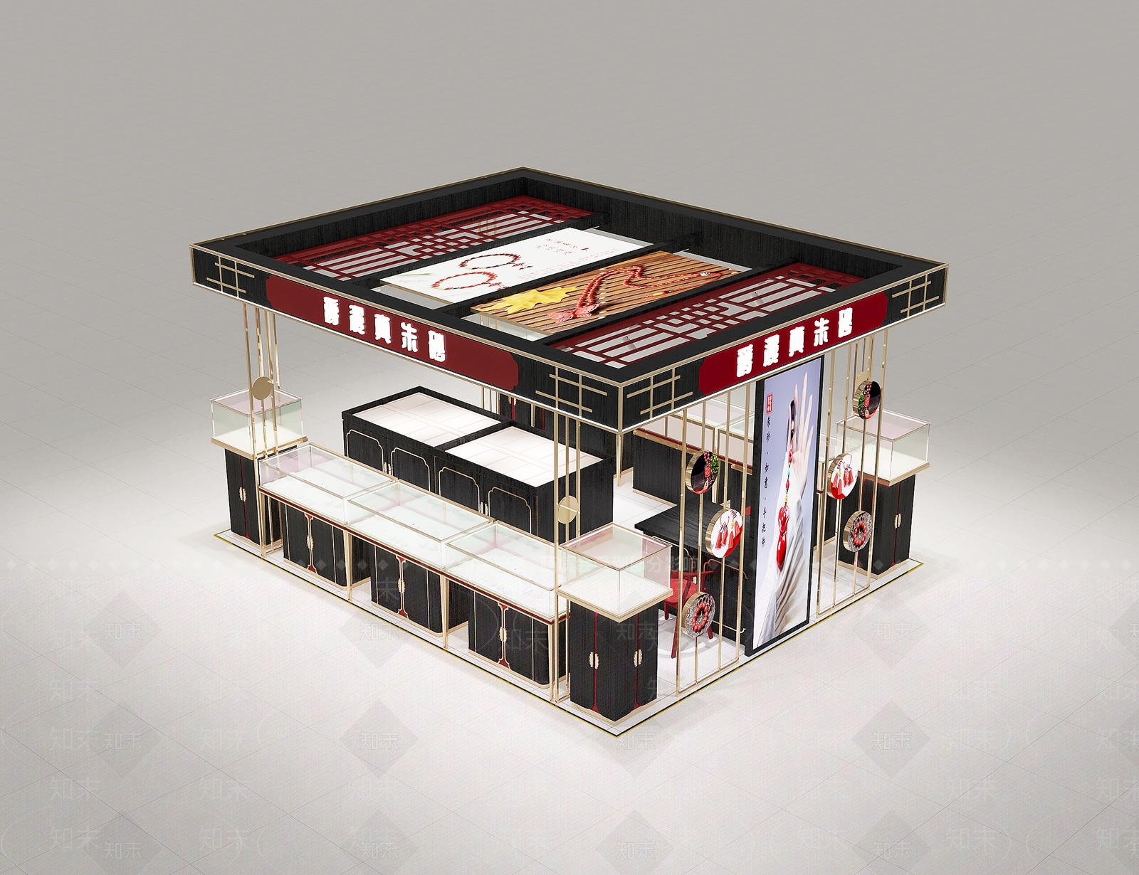 新中式中式珠宝店3D模型下载【ID:1180801893】