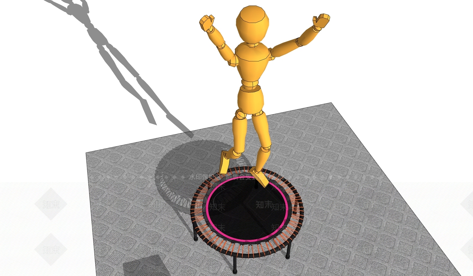 蹦床SU模型下载【ID:1180806526】