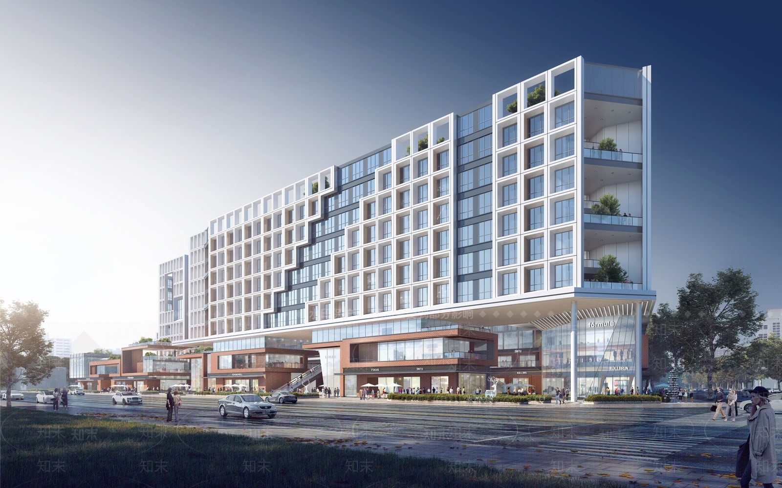 现代简约商场建筑SU模型下载【ID:1180807750】