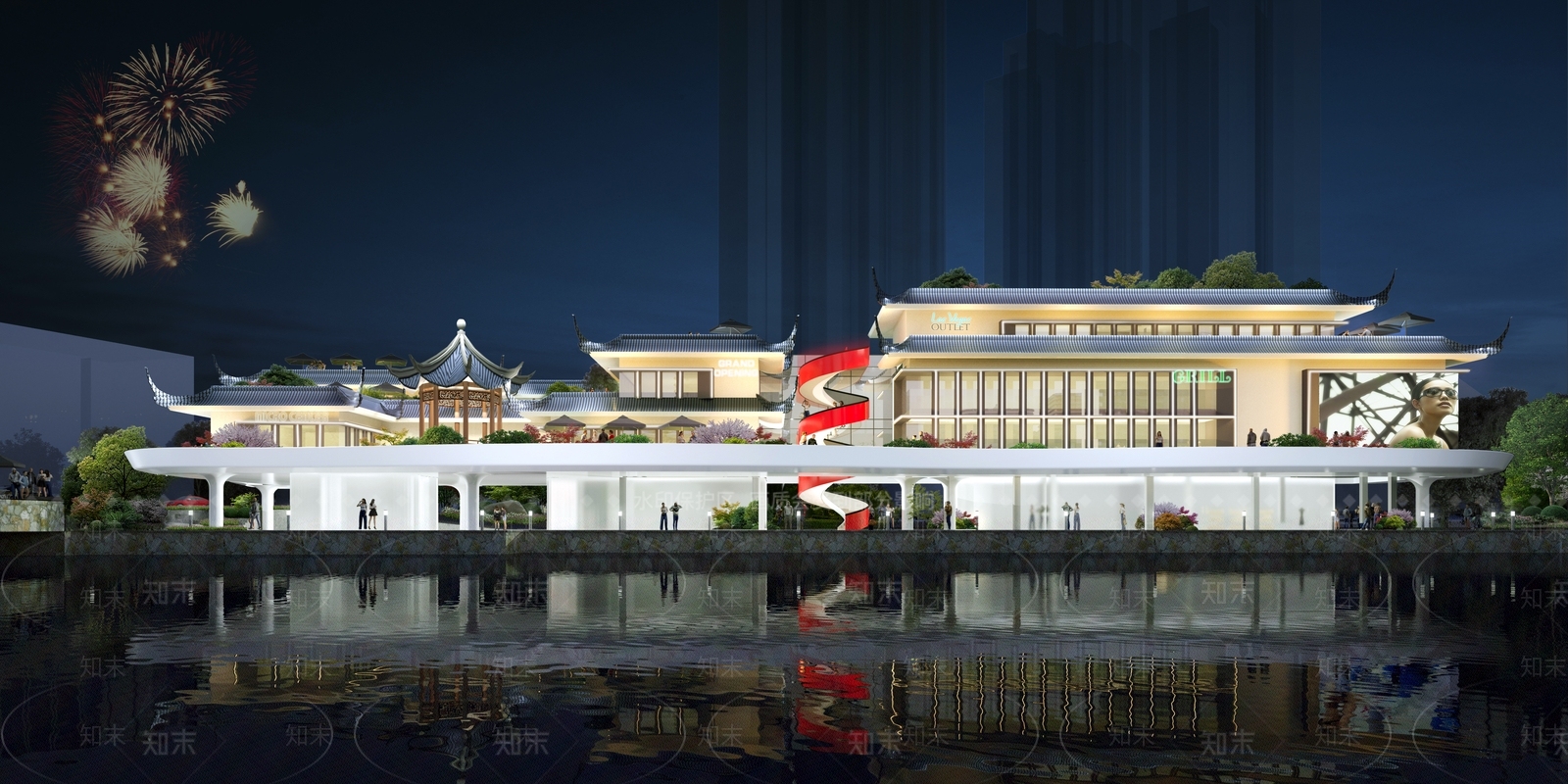 中式现代其他商业建筑SU模型下载【ID:1180811880】