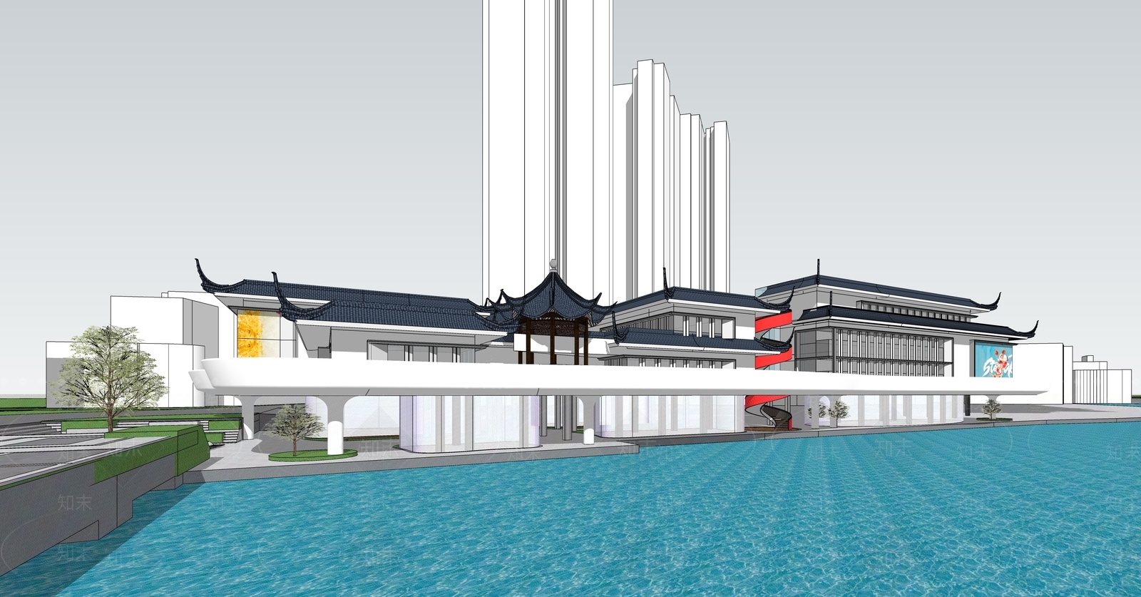 中式现代其他商业建筑SU模型下载【ID:1180811880】