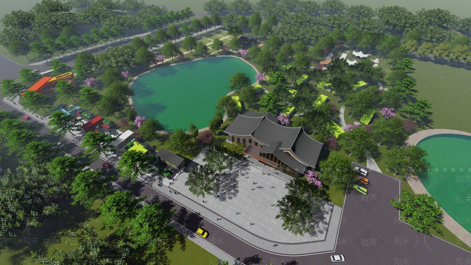 现代景观公园SU模型下载【ID:1180818419】