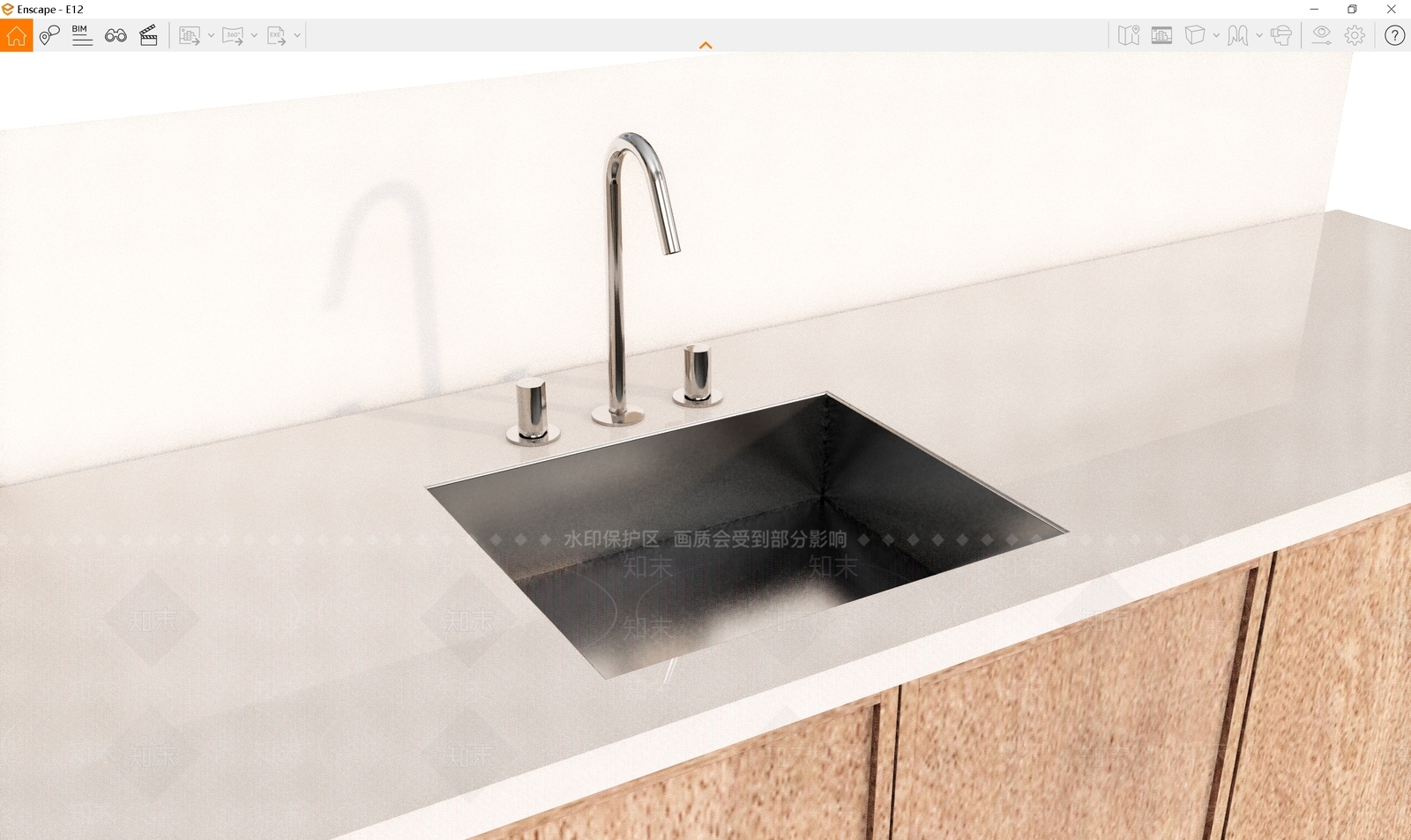 现代水槽SU模型下载【ID:1180820430】