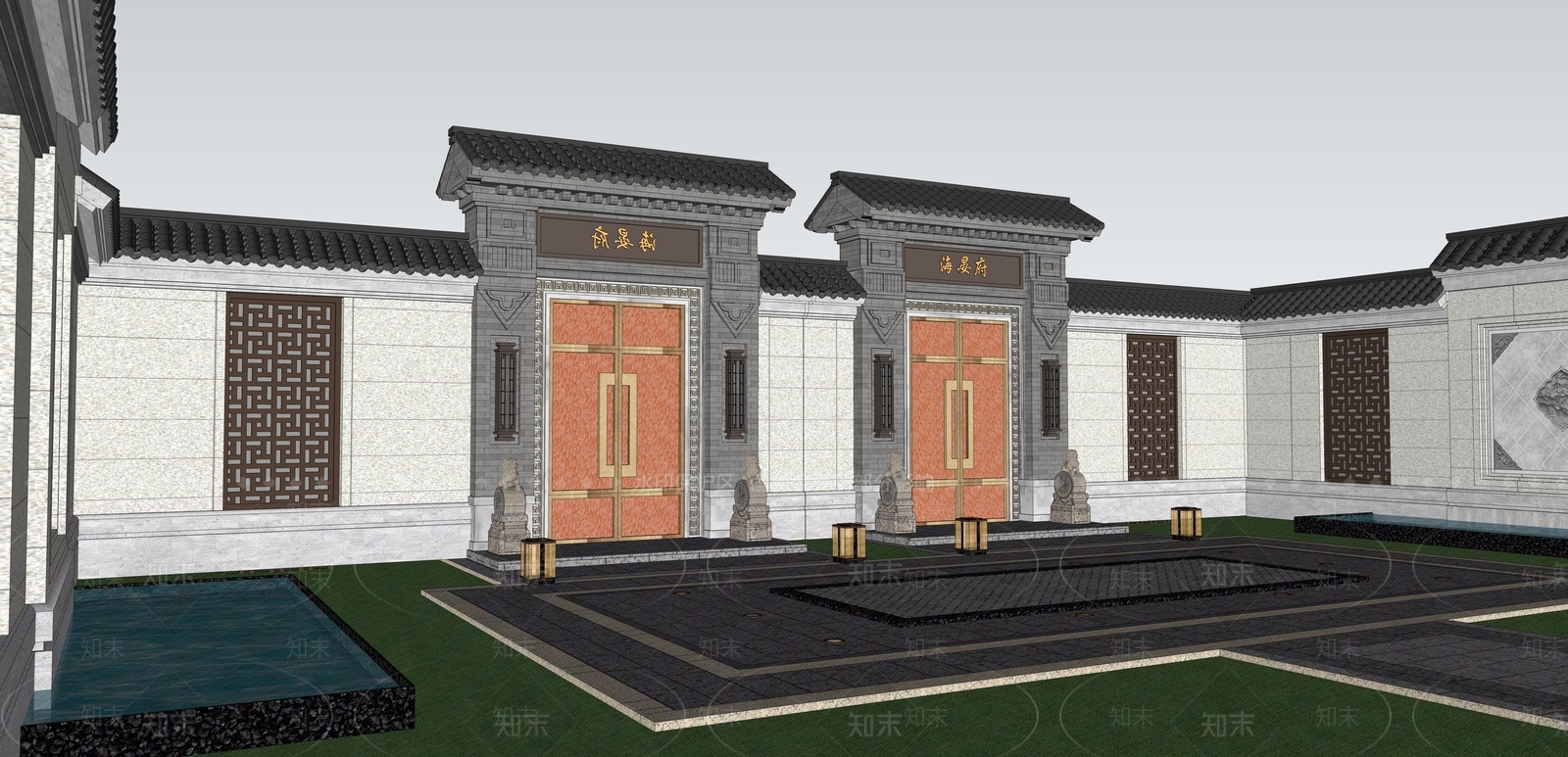 中式新中式小公建SU模型下载【ID:1180821714】