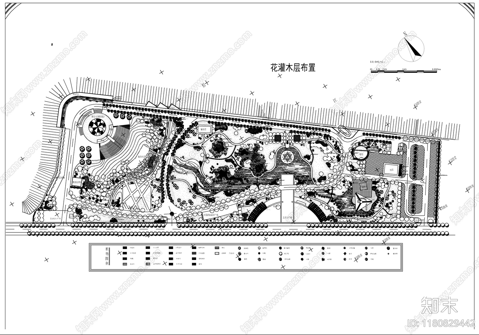 现代公园景观cad施工图下载【ID:1180829442】