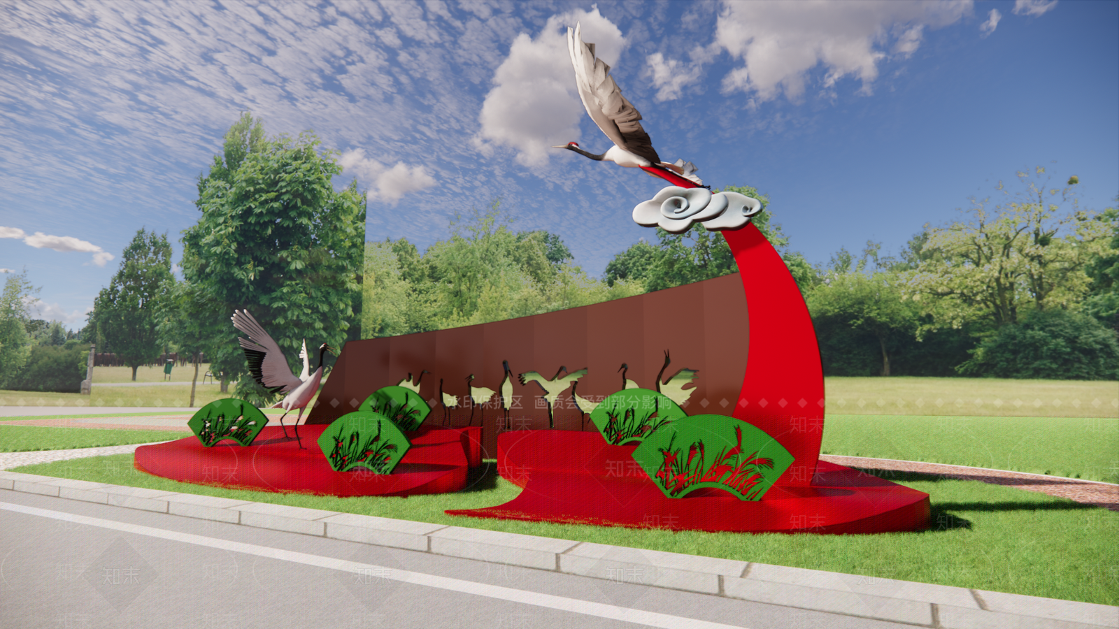 现代广场景观SU模型下载【ID:1180832267】