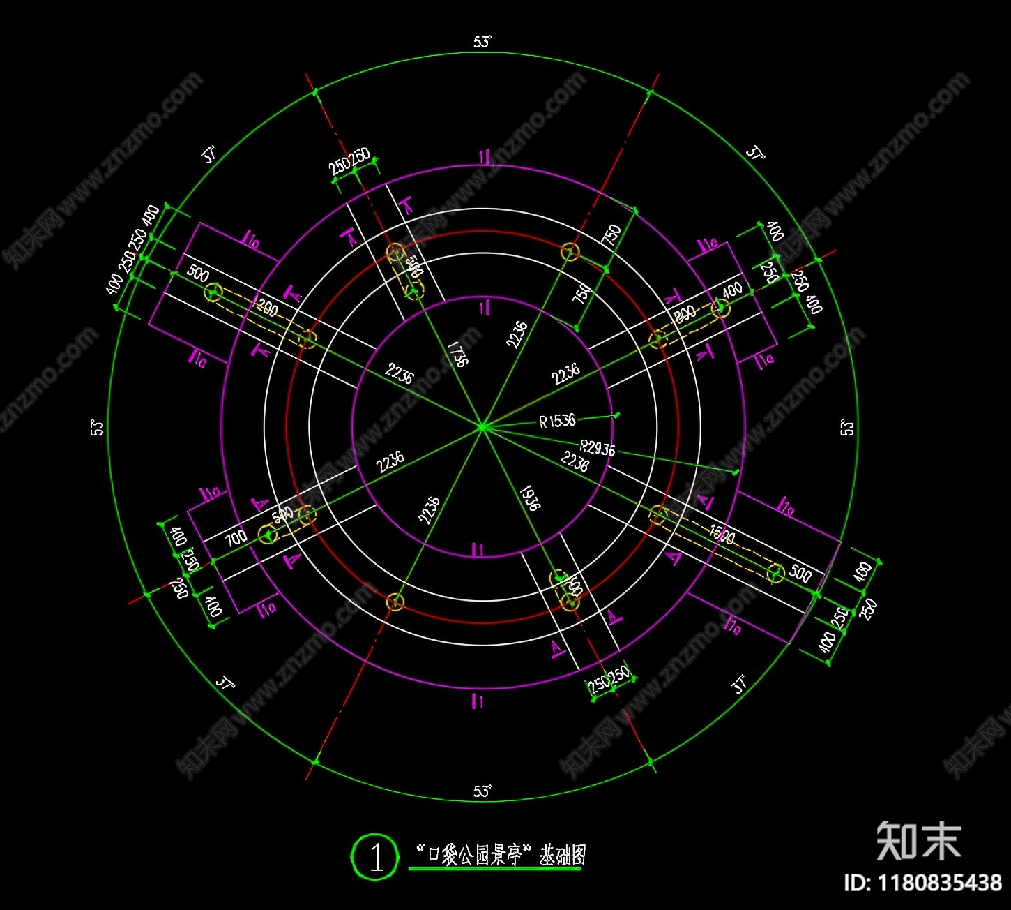 现代简约亭子施工图下载【ID:1180835438】