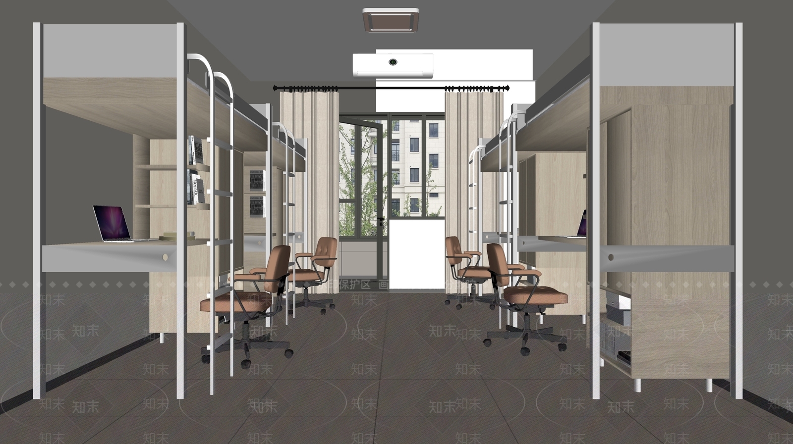 现代宿舍SU模型下载【ID:1180838830】