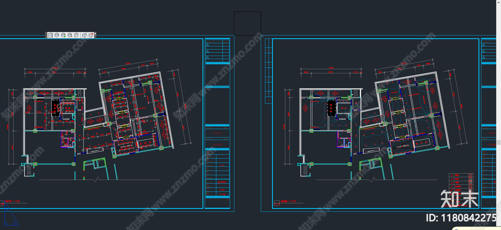 现代整体办公空间cad施工图下载【ID:1180842275】