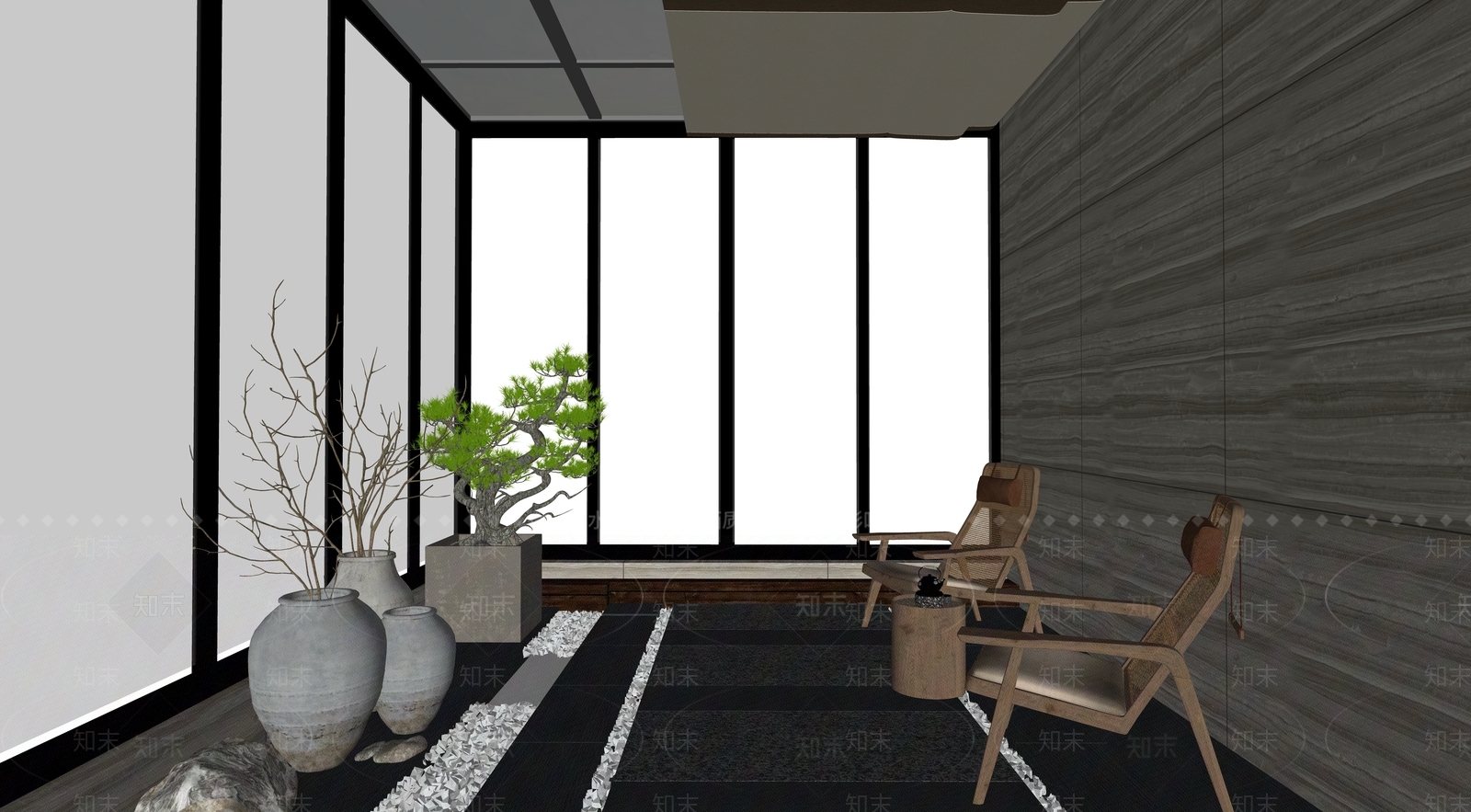 现代家居阳台SU模型下载【ID:1180842603】