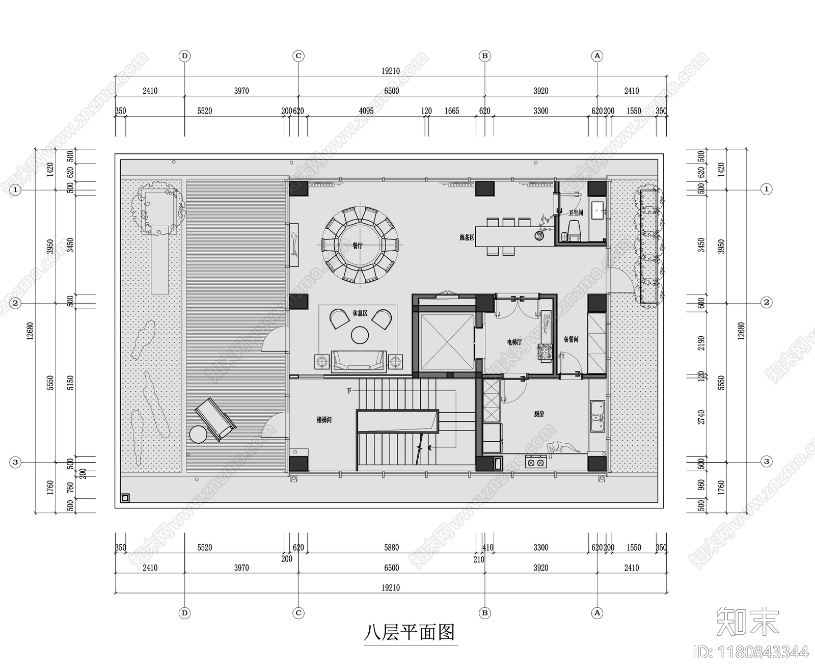 别墅cad施工图下载【ID:1180843344】