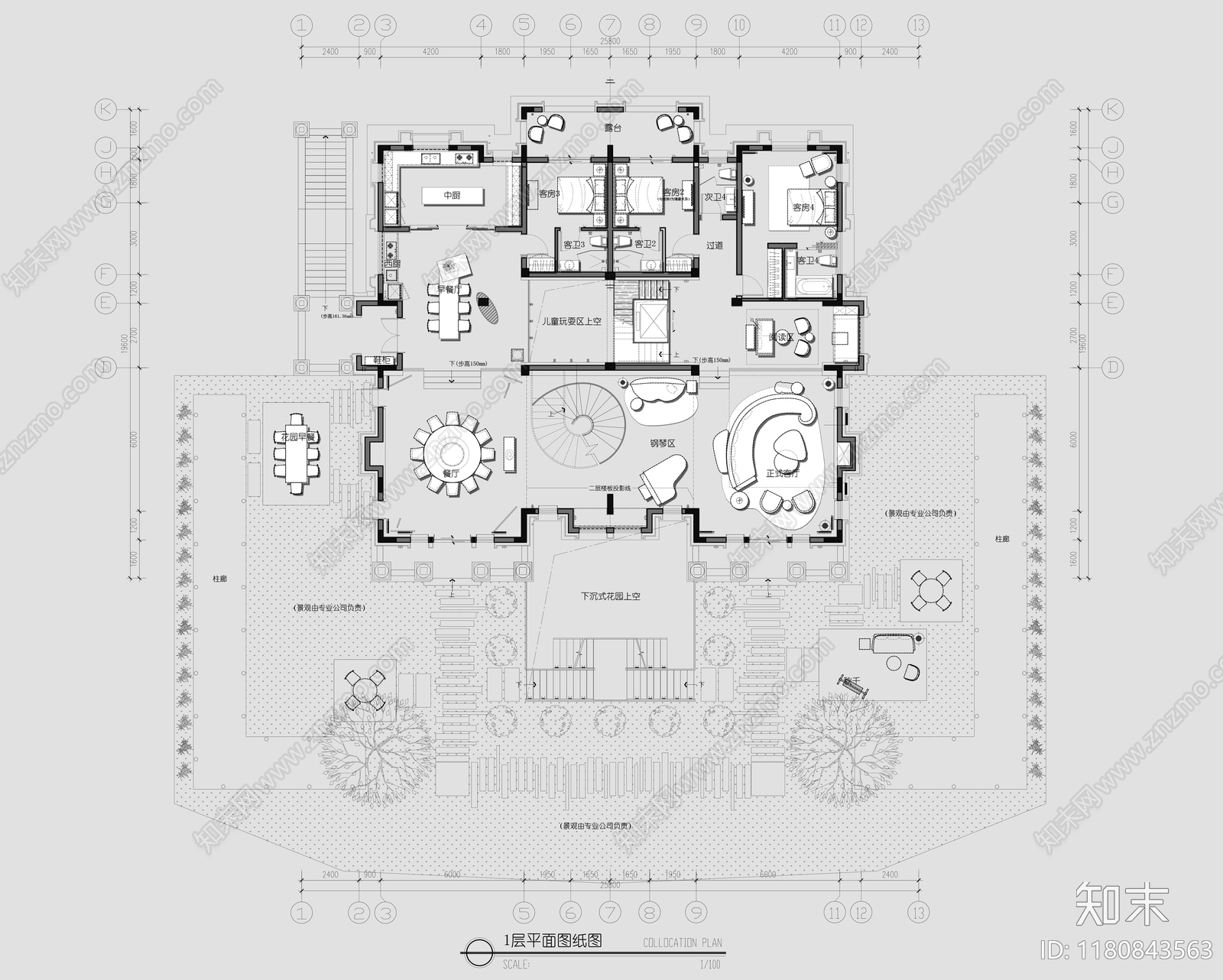 别墅cad施工图下载【ID:1180843563】