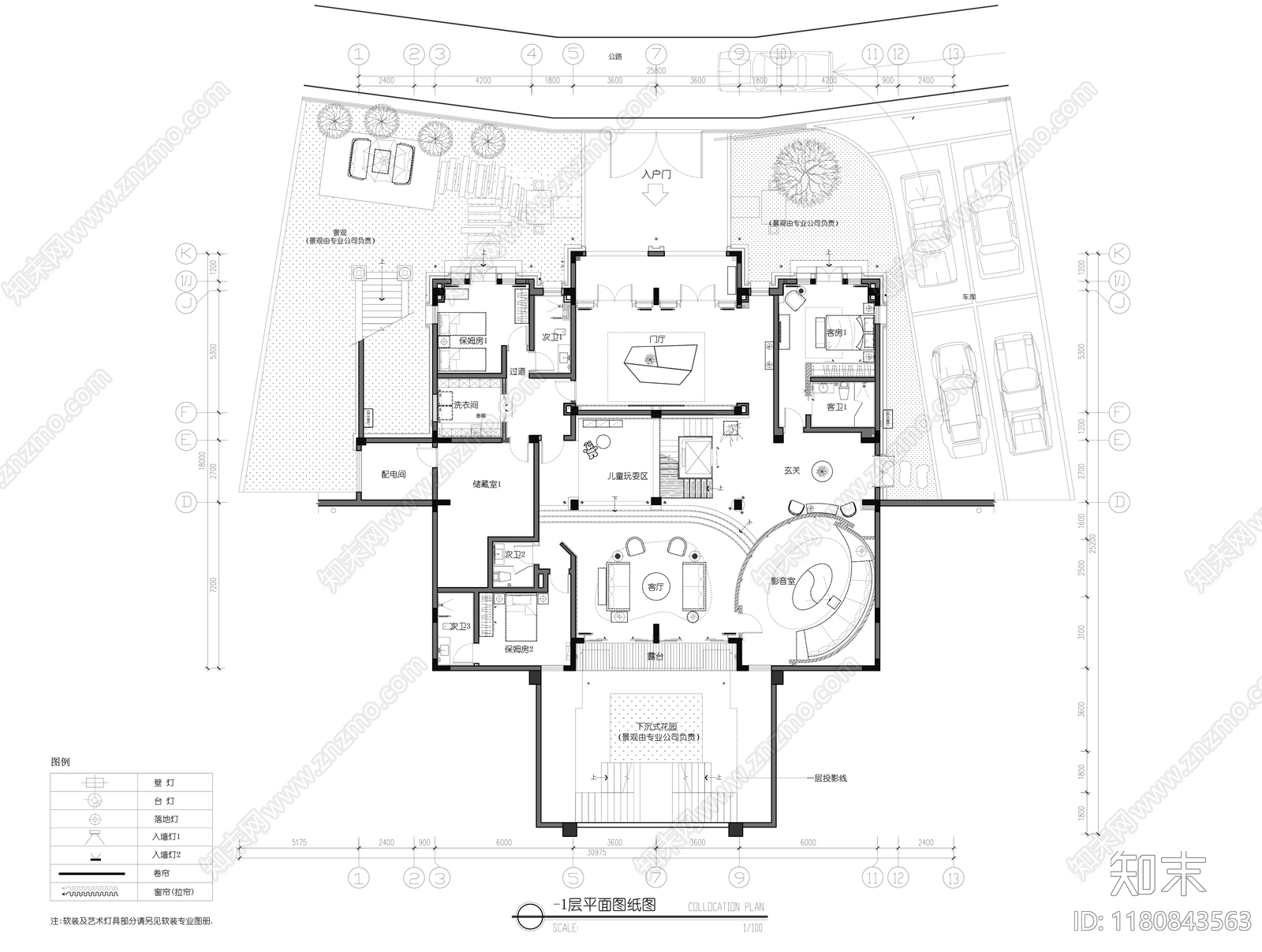 别墅cad施工图下载【ID:1180843563】