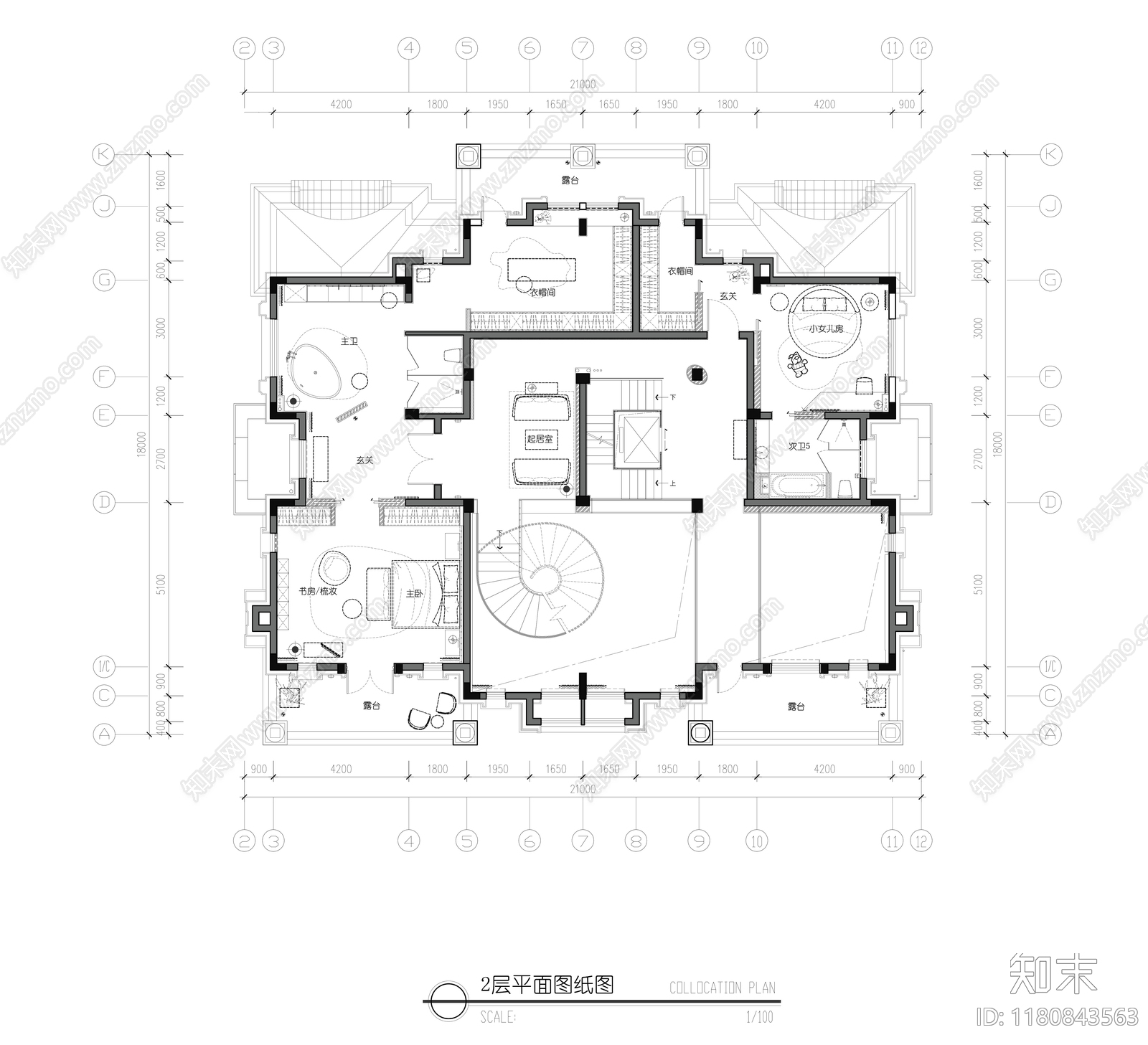 别墅cad施工图下载【ID:1180843563】