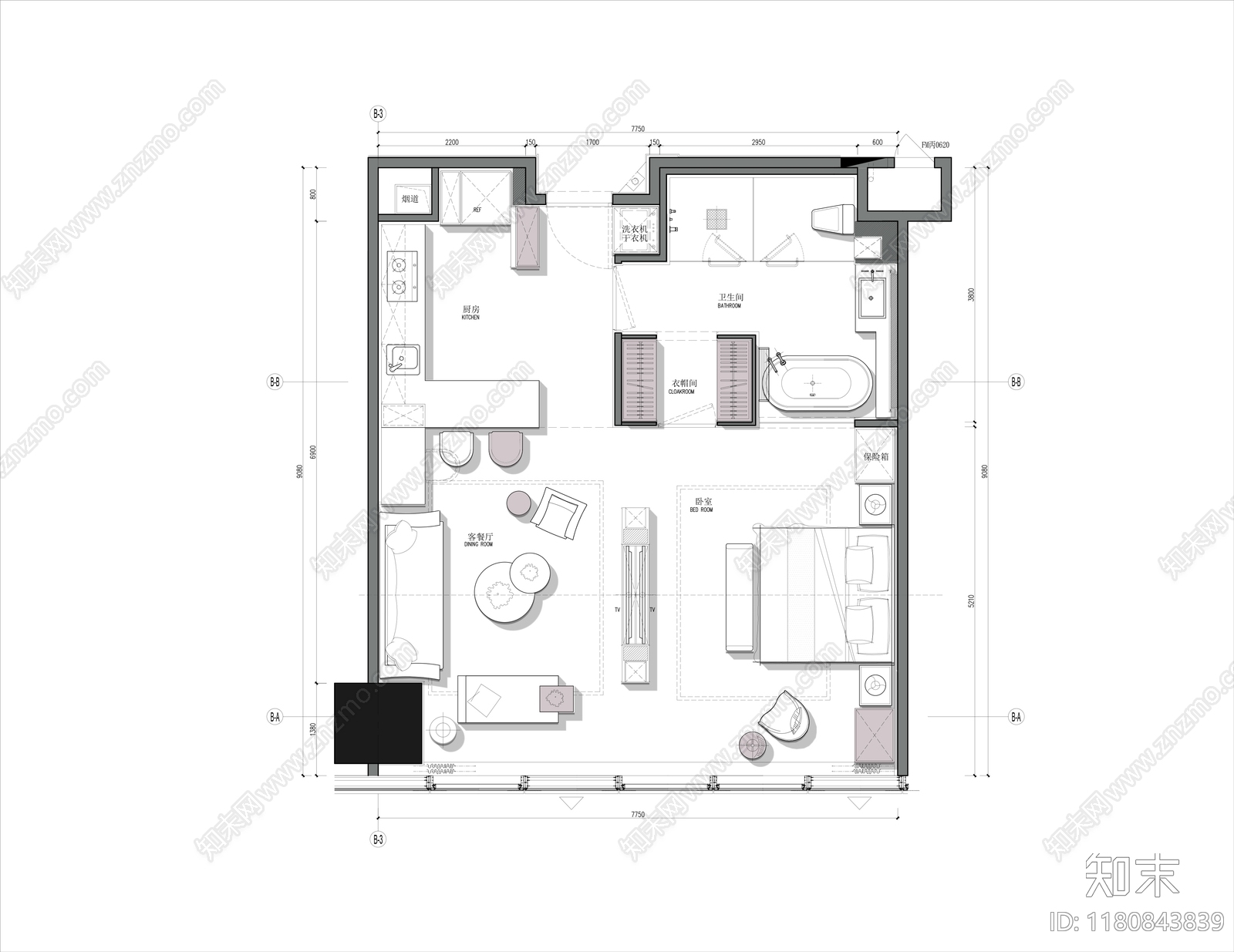 现代公寓施工图下载【ID:1180843839】