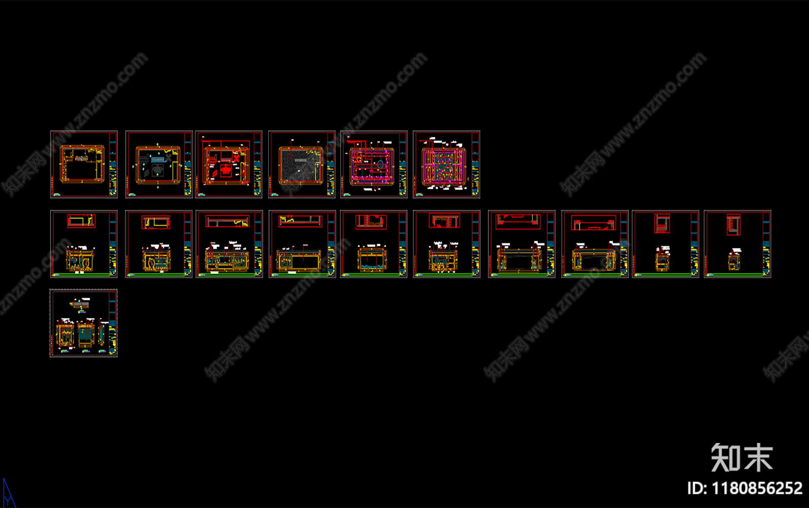 新中式其他文化空间cad施工图下载【ID:1180856252】