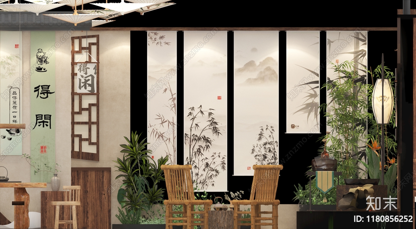 新中式其他文化空间cad施工图下载【ID:1180856252】