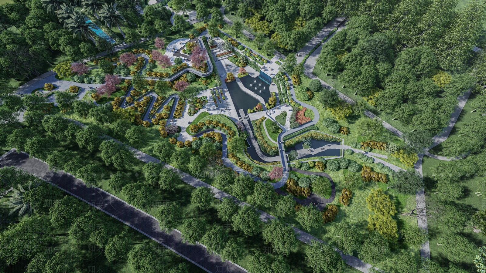 现代景观公园SU模型下载【ID:1180861985】