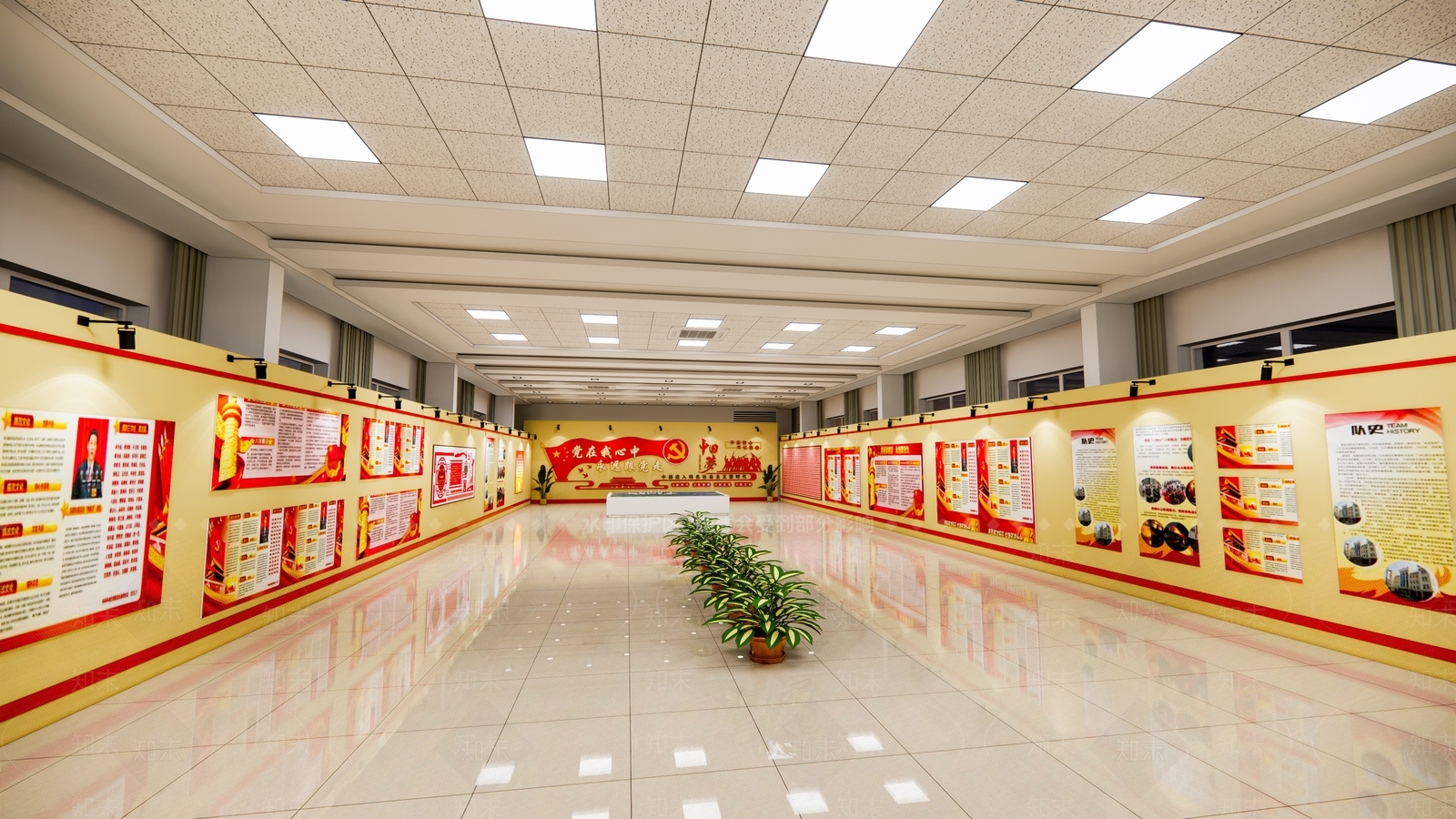 现代党建展厅SU模型下载【ID:1180870861】