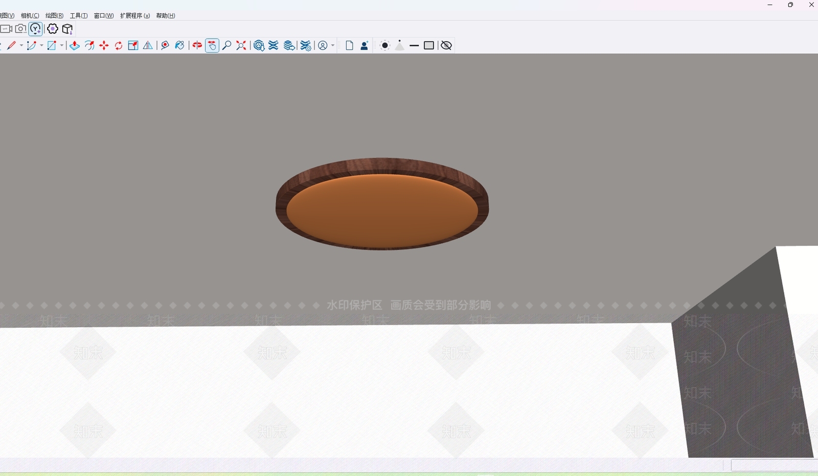 复古简约吸顶灯SU模型下载【ID:1180873470】