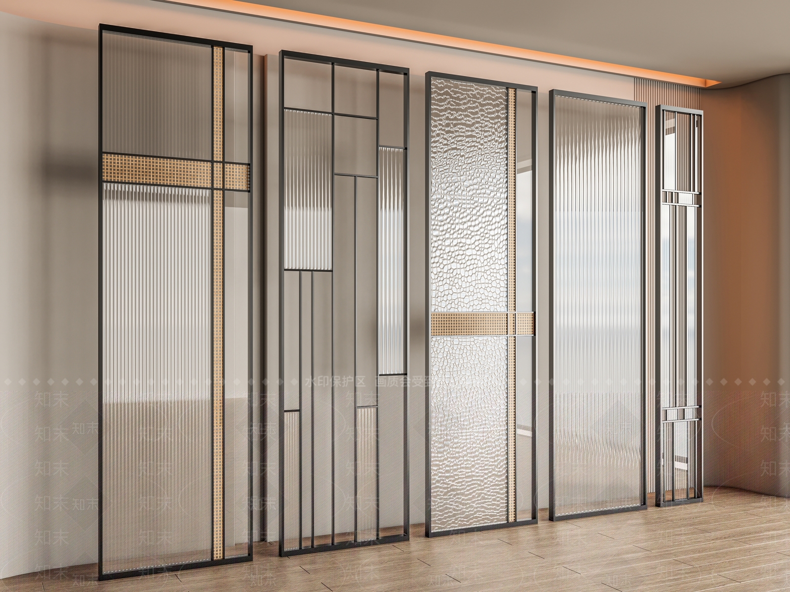 现代隔断SU模型下载【ID:1180875849】