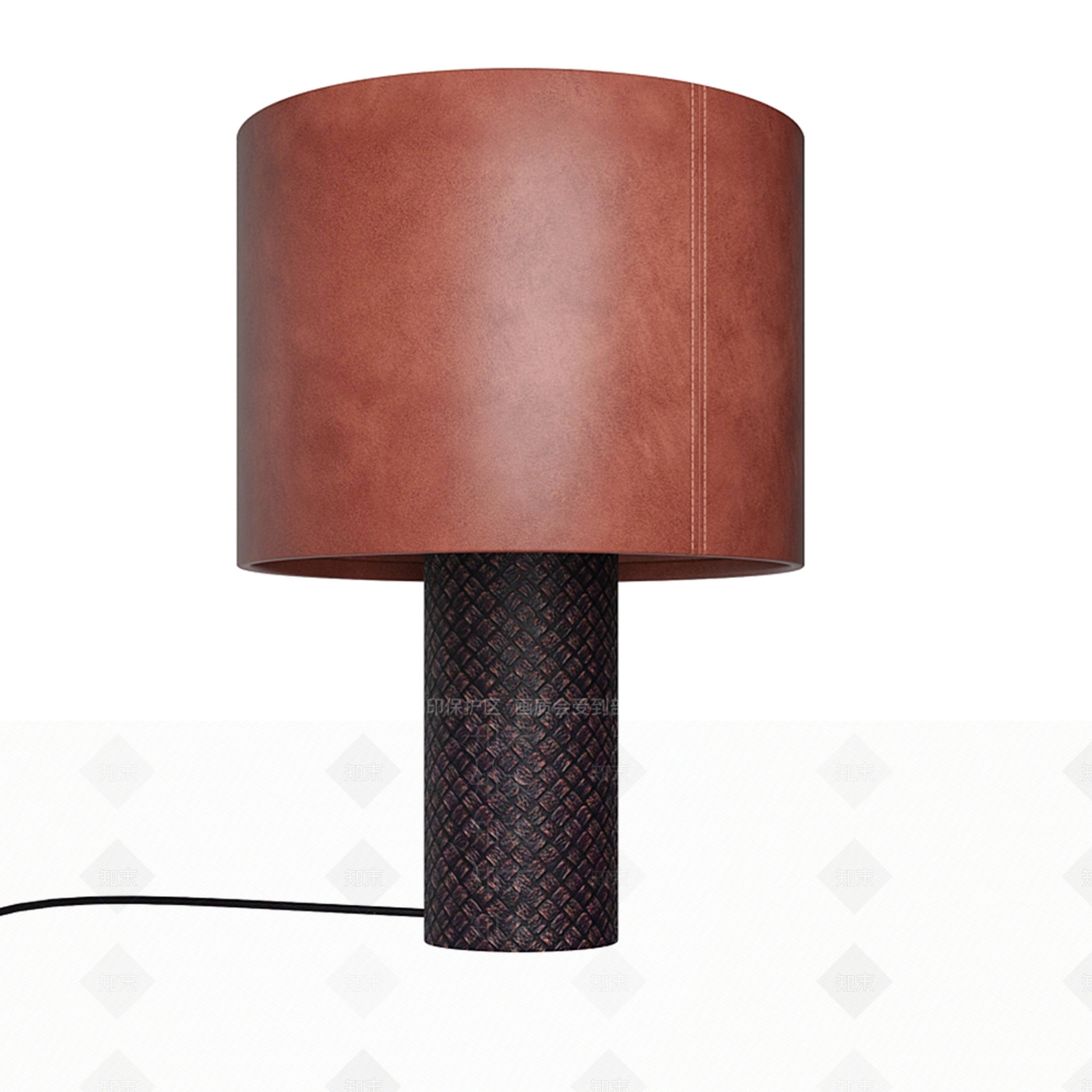 现代侘寂红灯罩台灯3D模型下载【ID:1180878383】