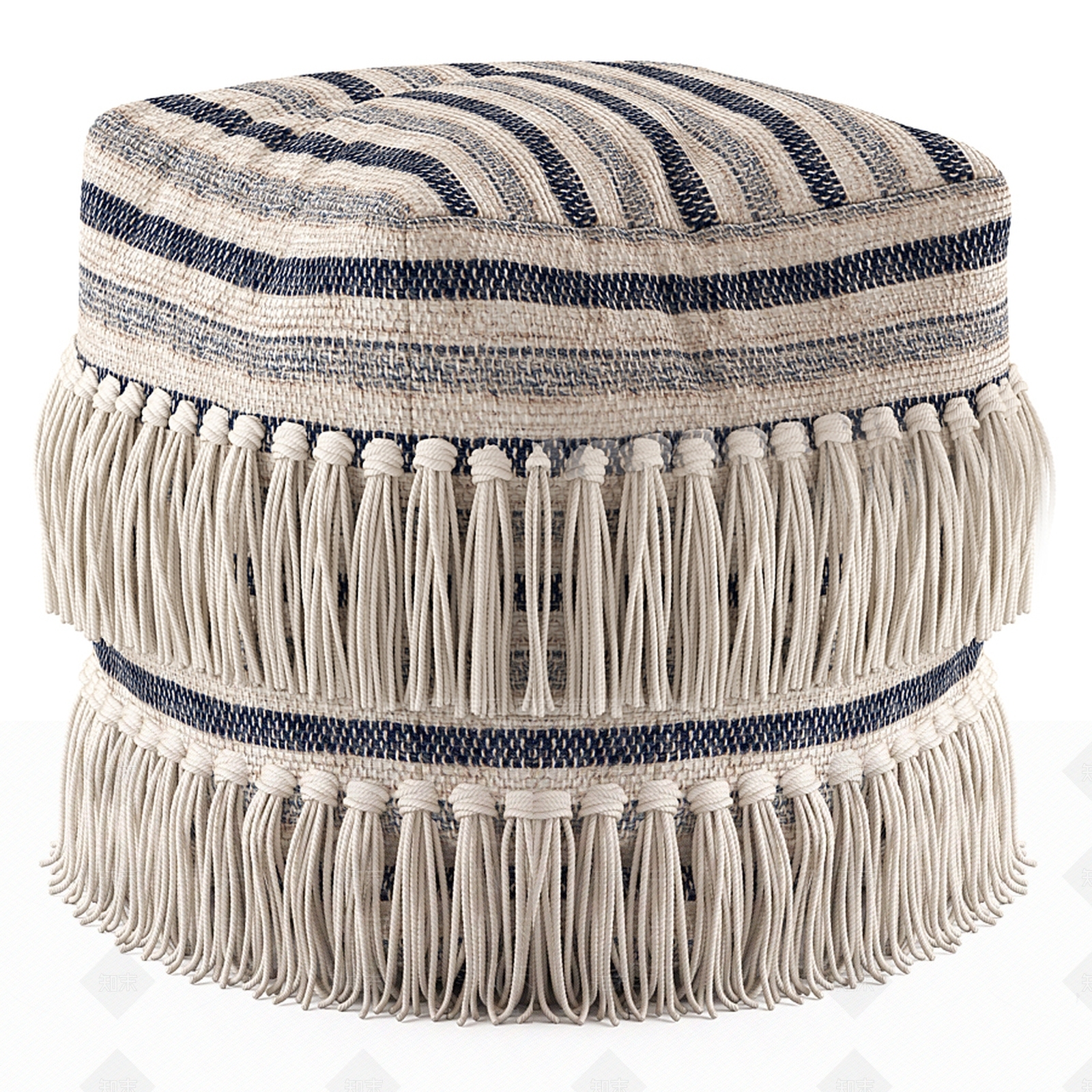 现代流苏软凳3D模型下载【ID:1180880317】