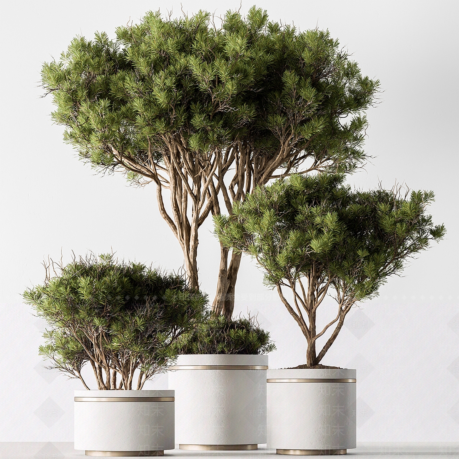 现代欧式花钵3D模型下载【ID:1180884413】