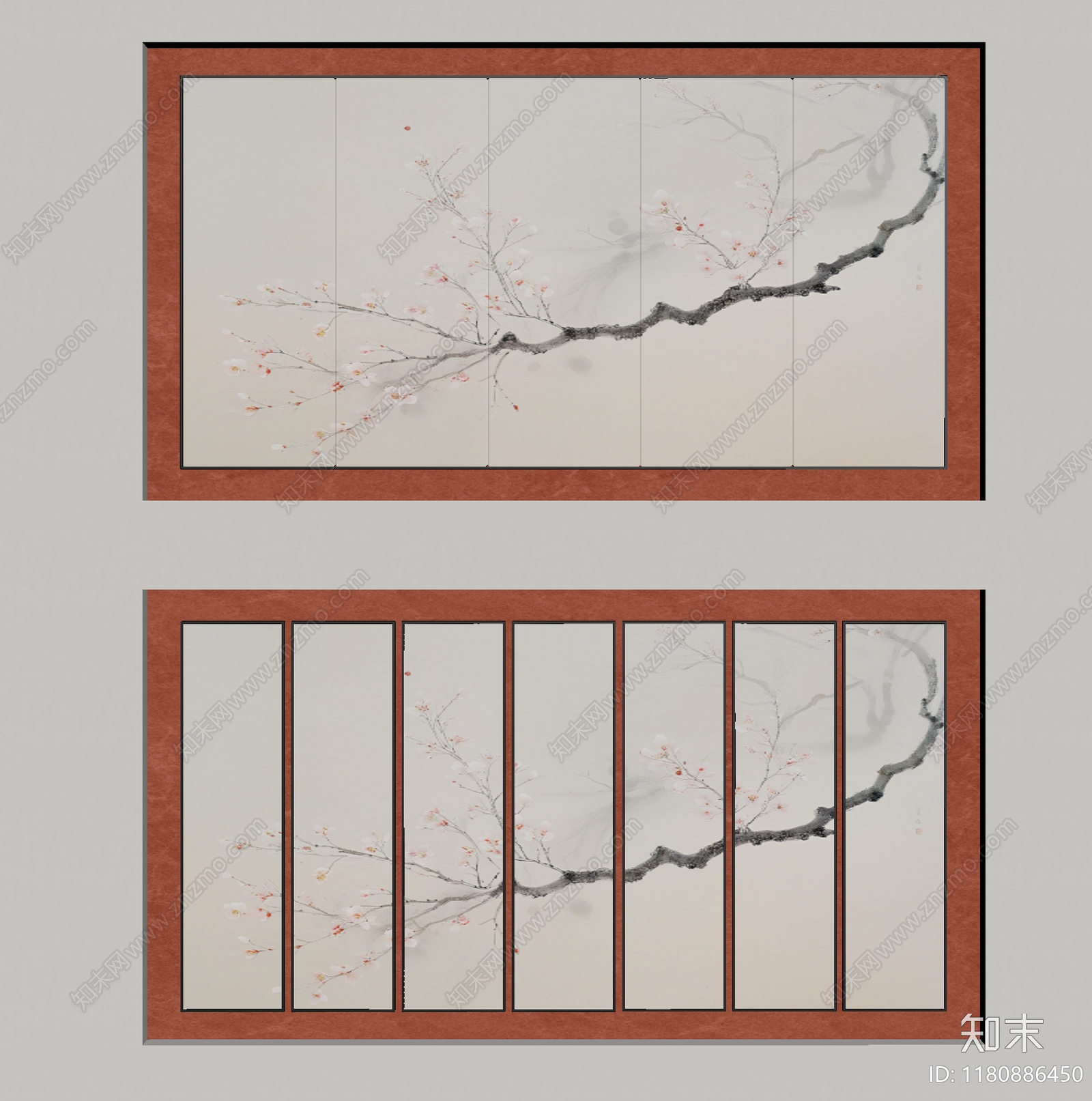 侘寂禅意背景墙SU模型下载【ID:1180886450】