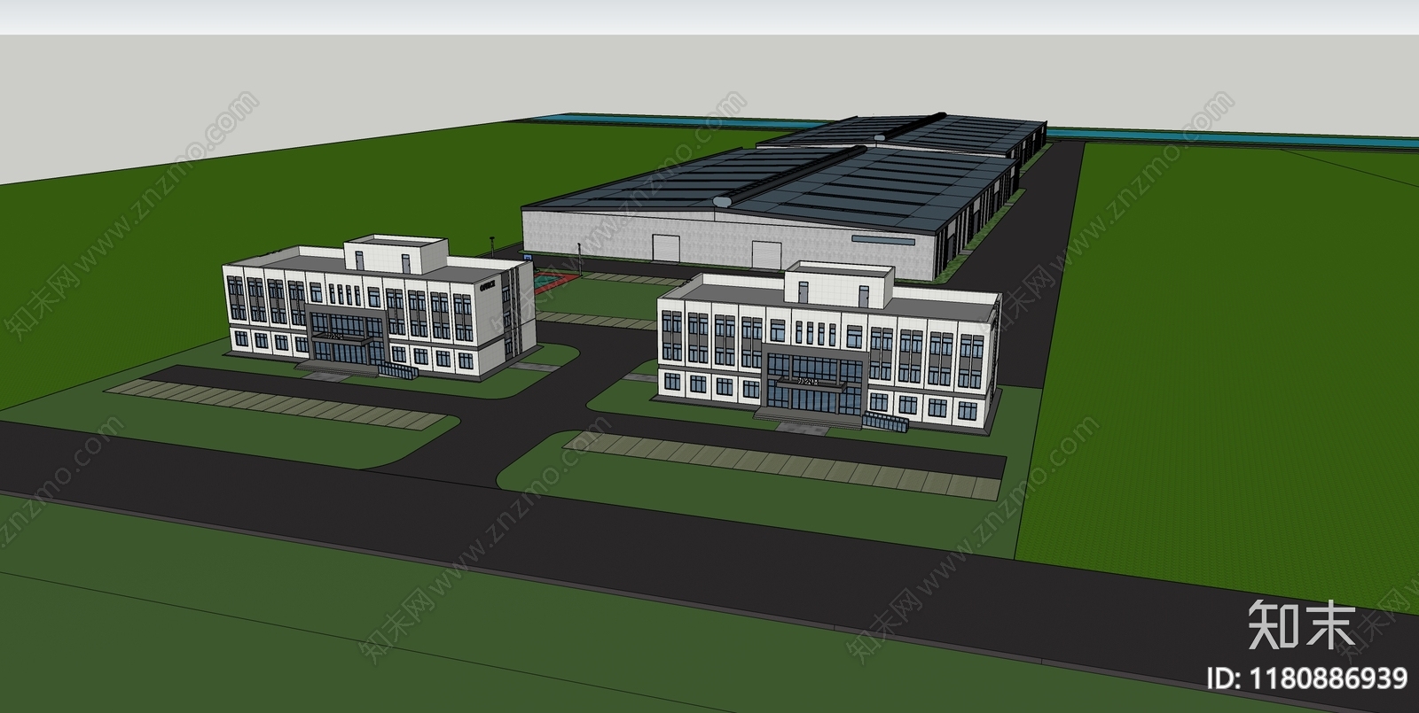 现代厂房SU模型下载【ID:1180886939】
