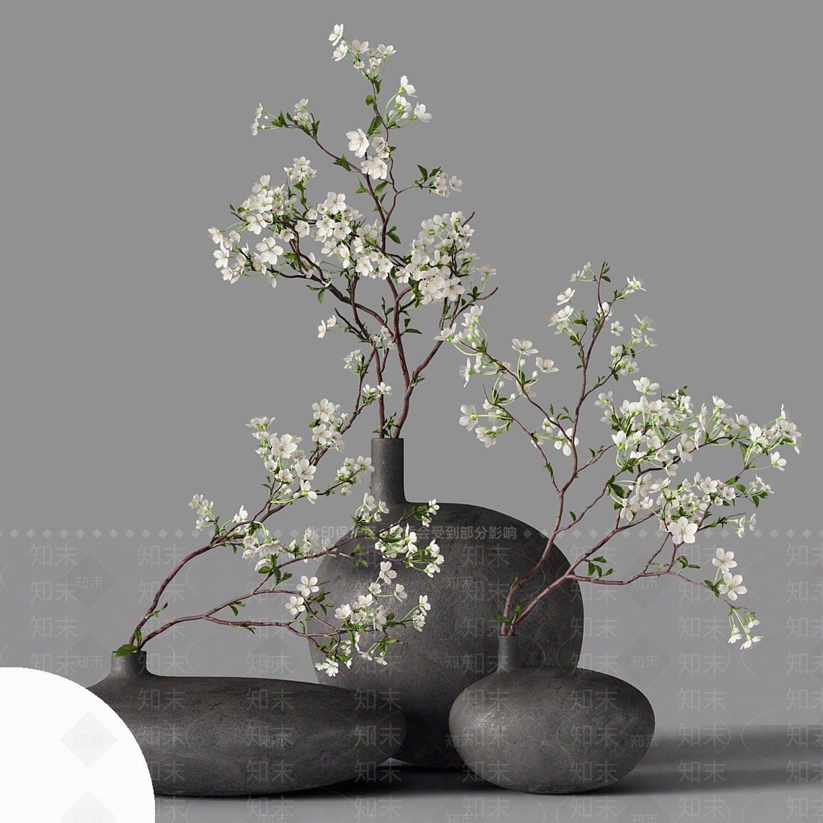 新中式中古花艺3D模型下载【ID:1180888095】