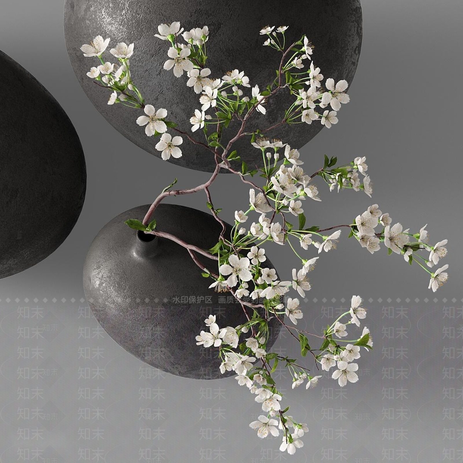 新中式中古花艺3D模型下载【ID:1180888095】