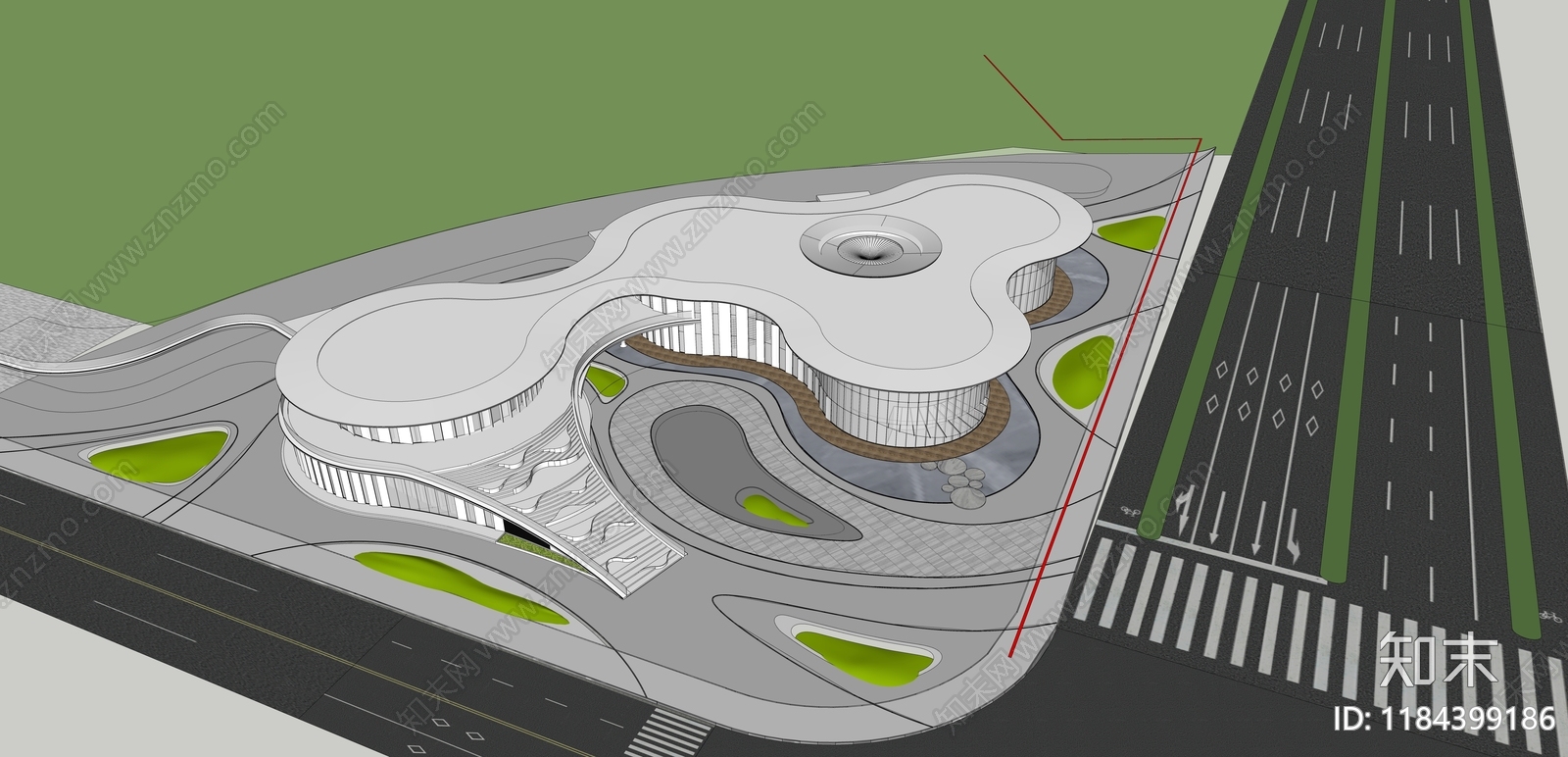 现代轻奢风格建筑SU模型下载【ID:1184399186】