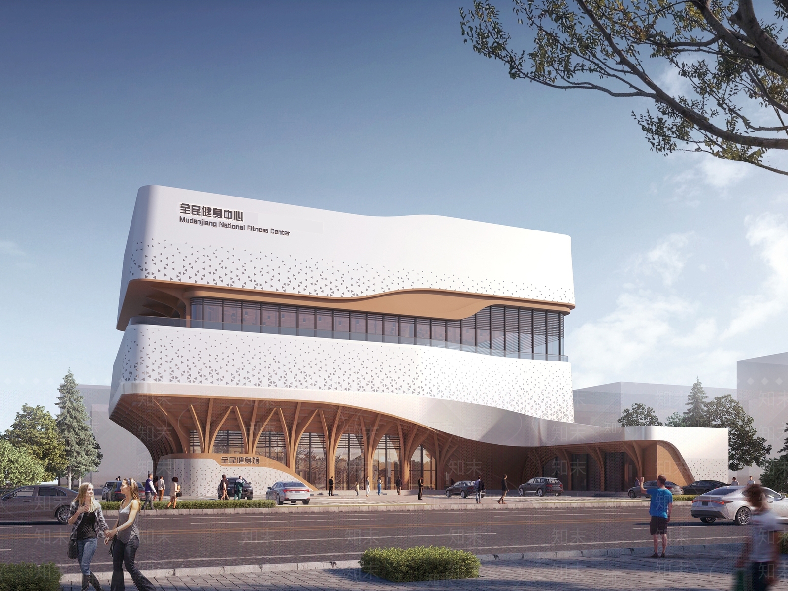 现代体育建筑SU模型下载【ID:1180893975】