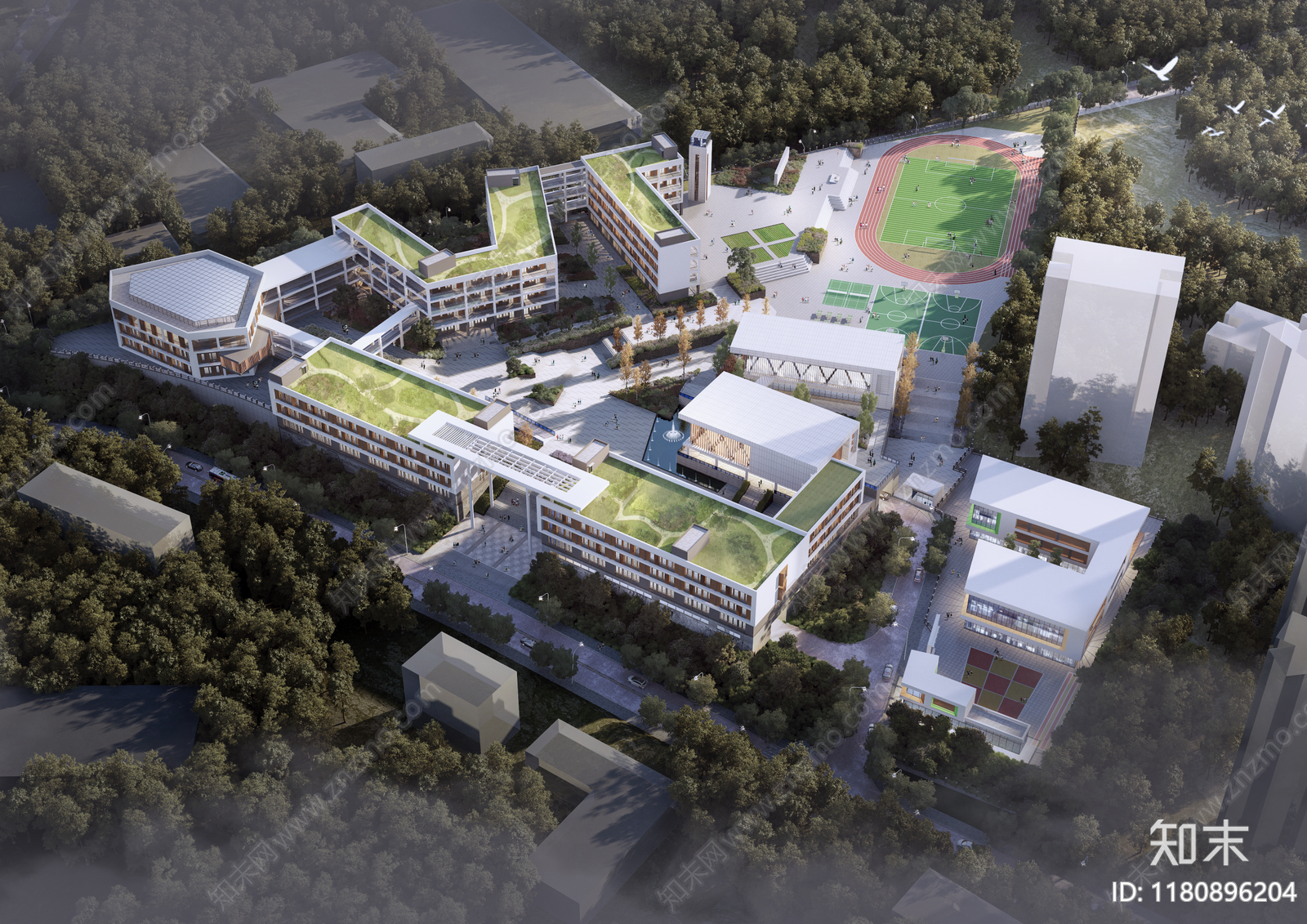 现代学校建筑施工图下载【ID:1180896204】