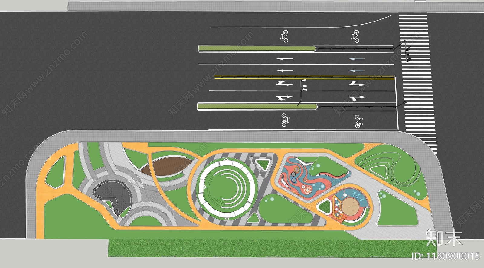 现代口袋公园SU模型下载【ID:1180900015】