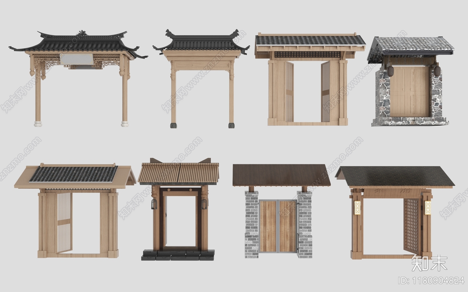 新中式牌楼牌坊3D模型下载【ID:1180904824】