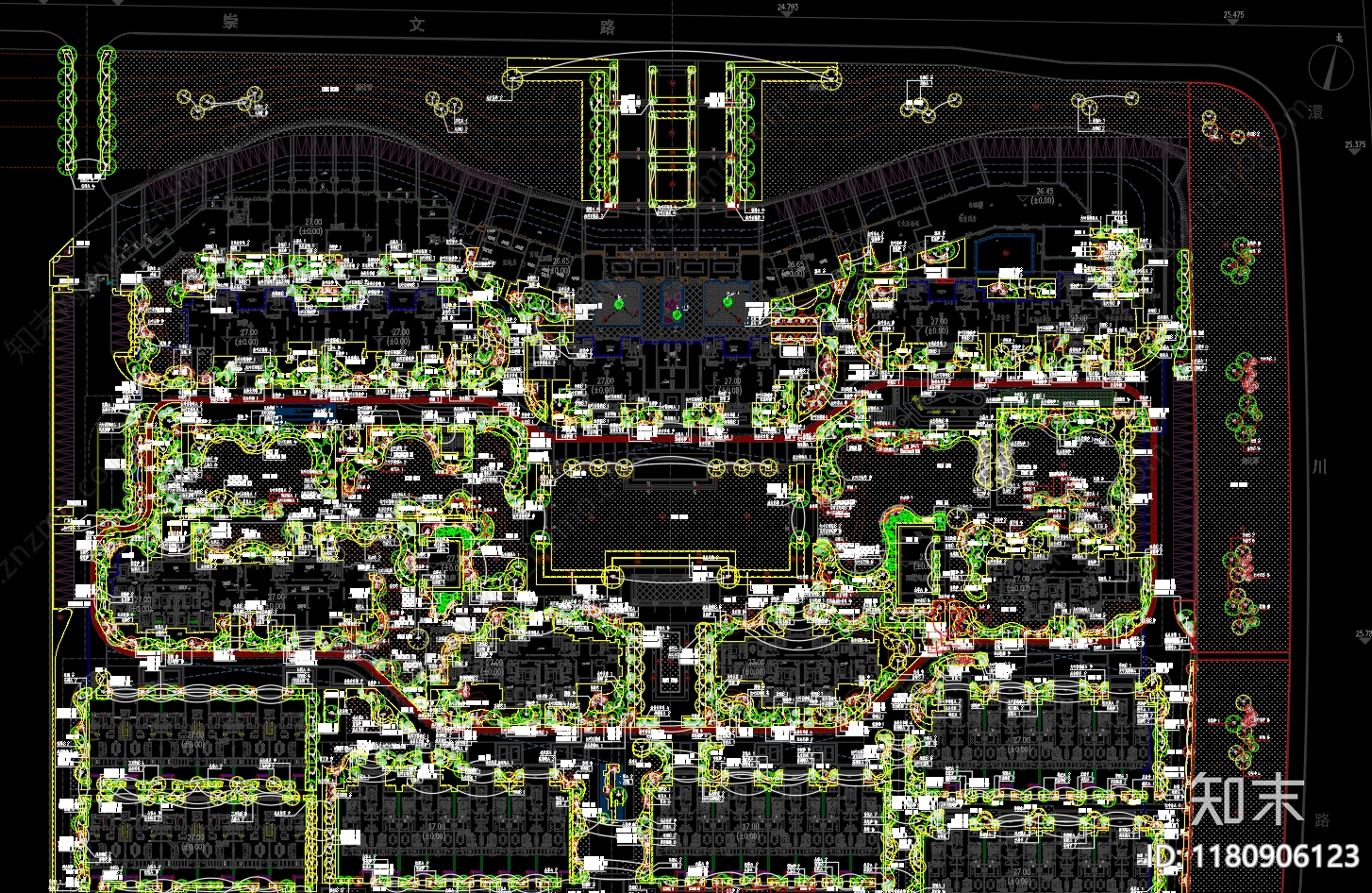 现代小区景观cad施工图下载【ID:1180906123】