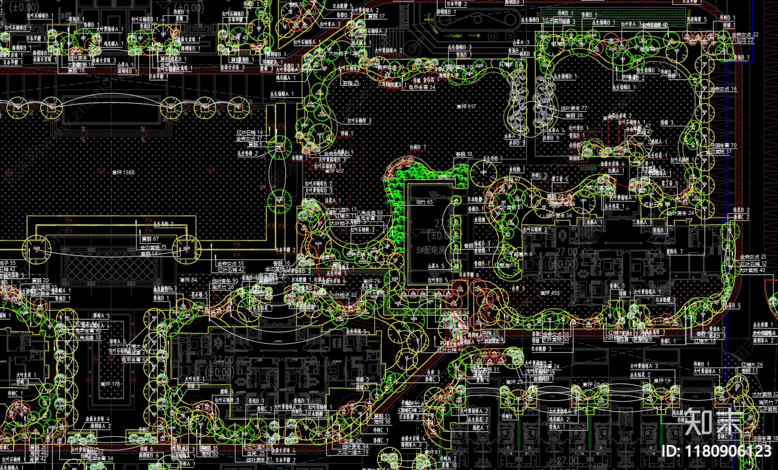 现代小区景观cad施工图下载【ID:1180906123】