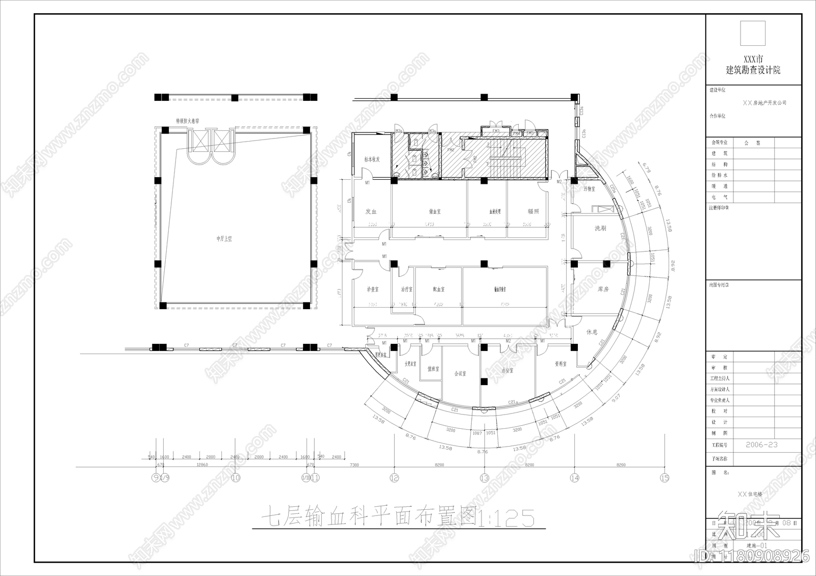现代医院cad施工图下载【ID:1180908926】