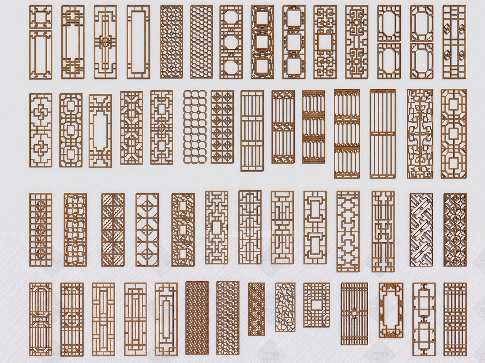 新中式中式镂花窗SU模型下载【ID:1180909328】