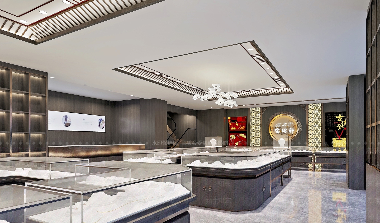 新中式中式珠宝店3D模型下载【ID:1180909833】