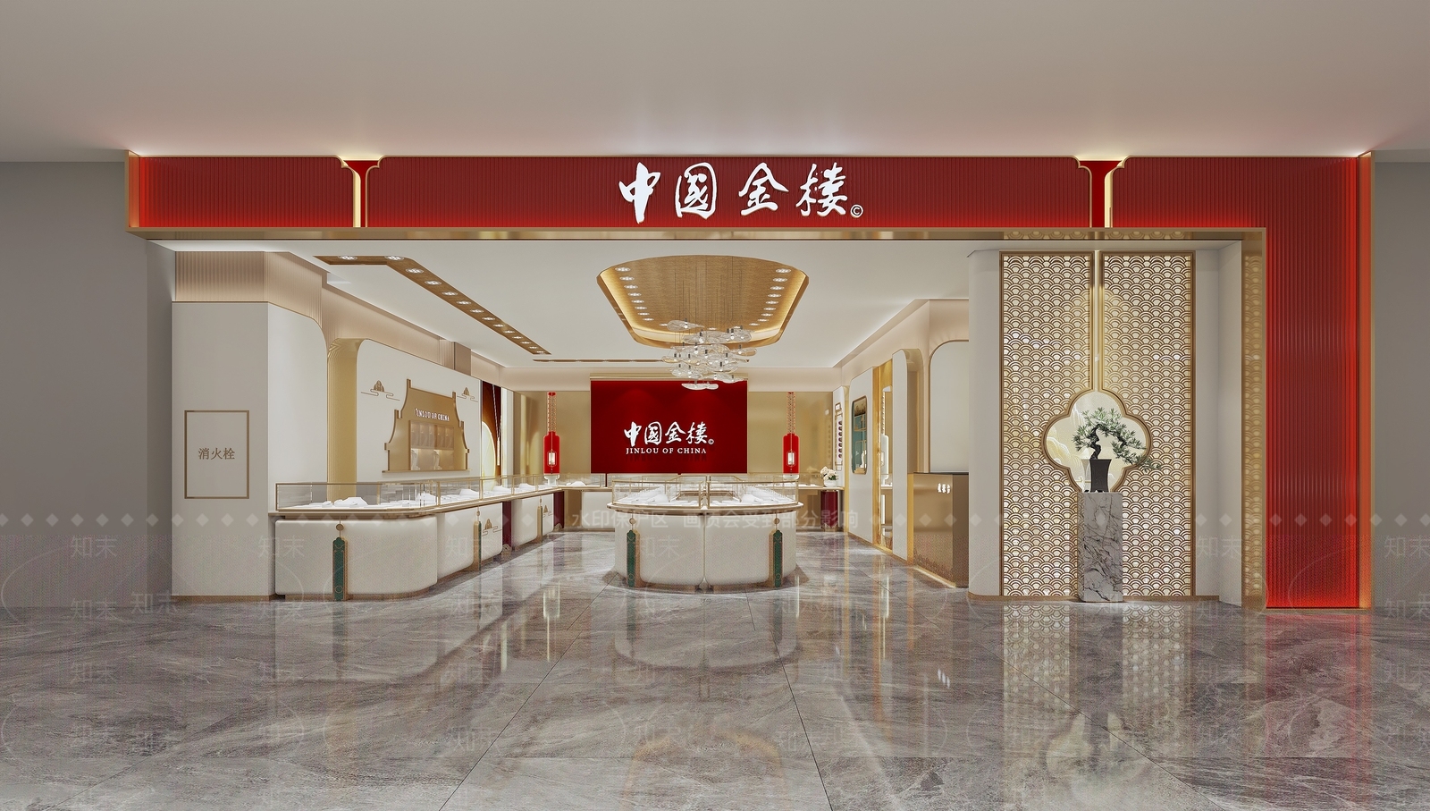 现代轻奢珠宝店3D模型下载【ID:1180910545】