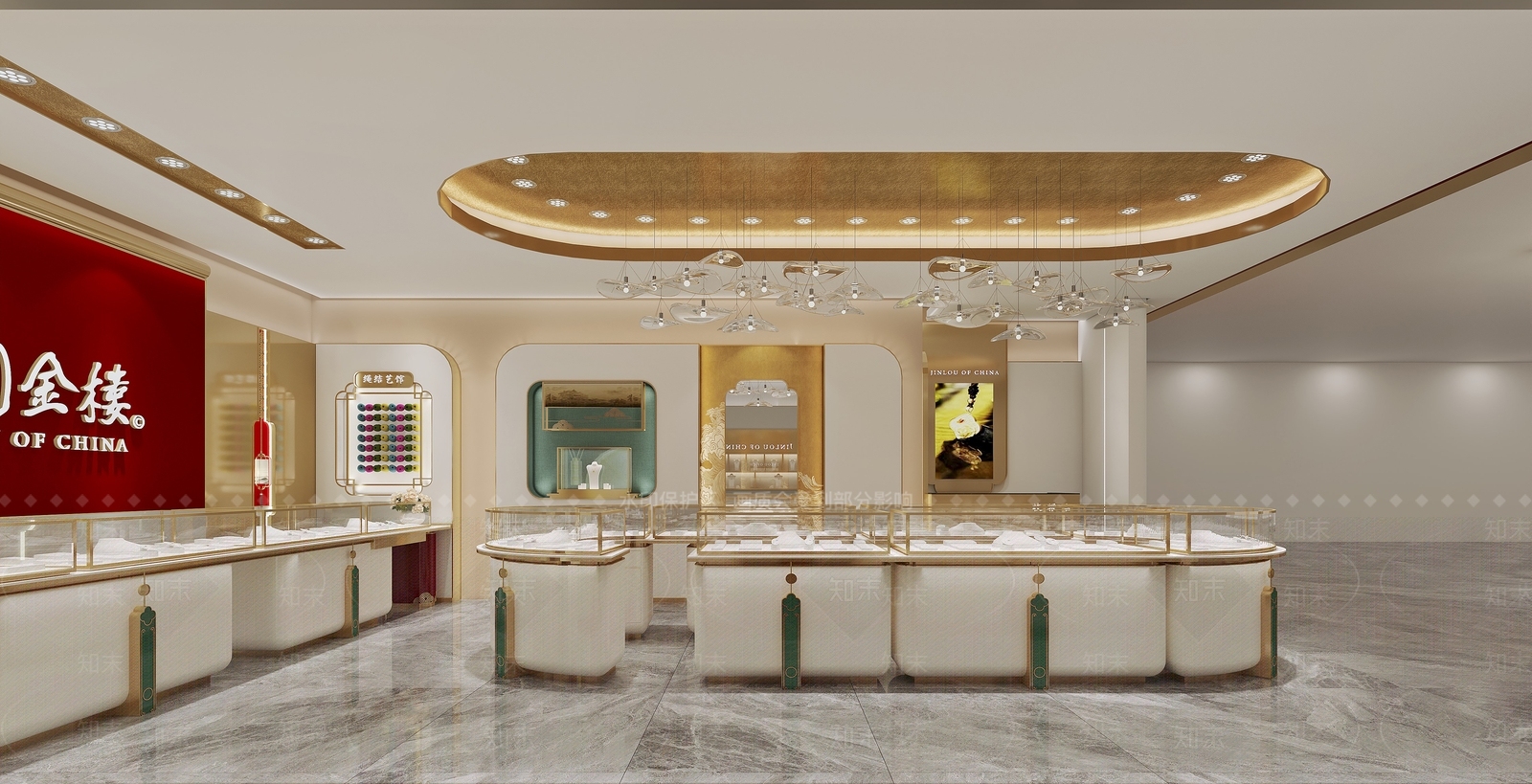 现代轻奢珠宝店3D模型下载【ID:1180910545】